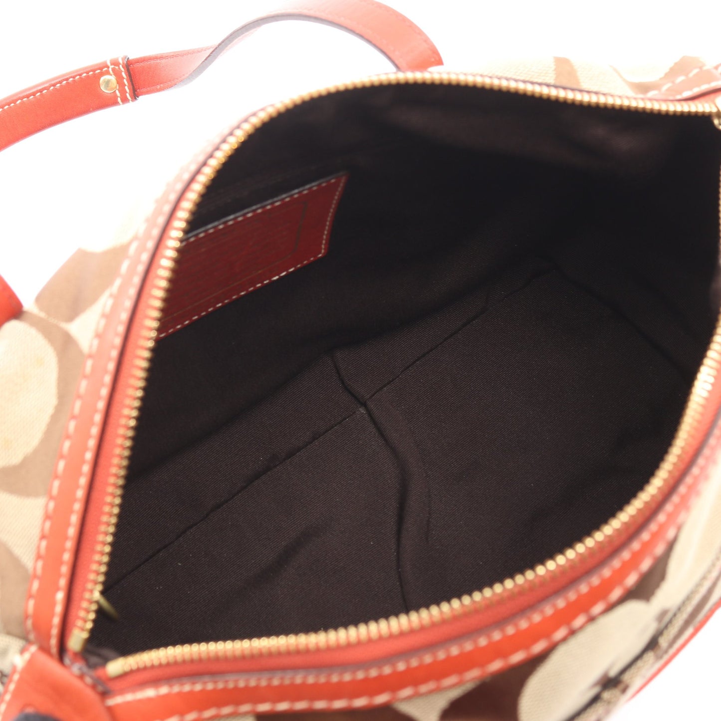 シグネチャー ハンドバッグ ミニボストンバッグ キャンバス レザー カーキベージュ オレンジレッド コーチ バッグ COACH