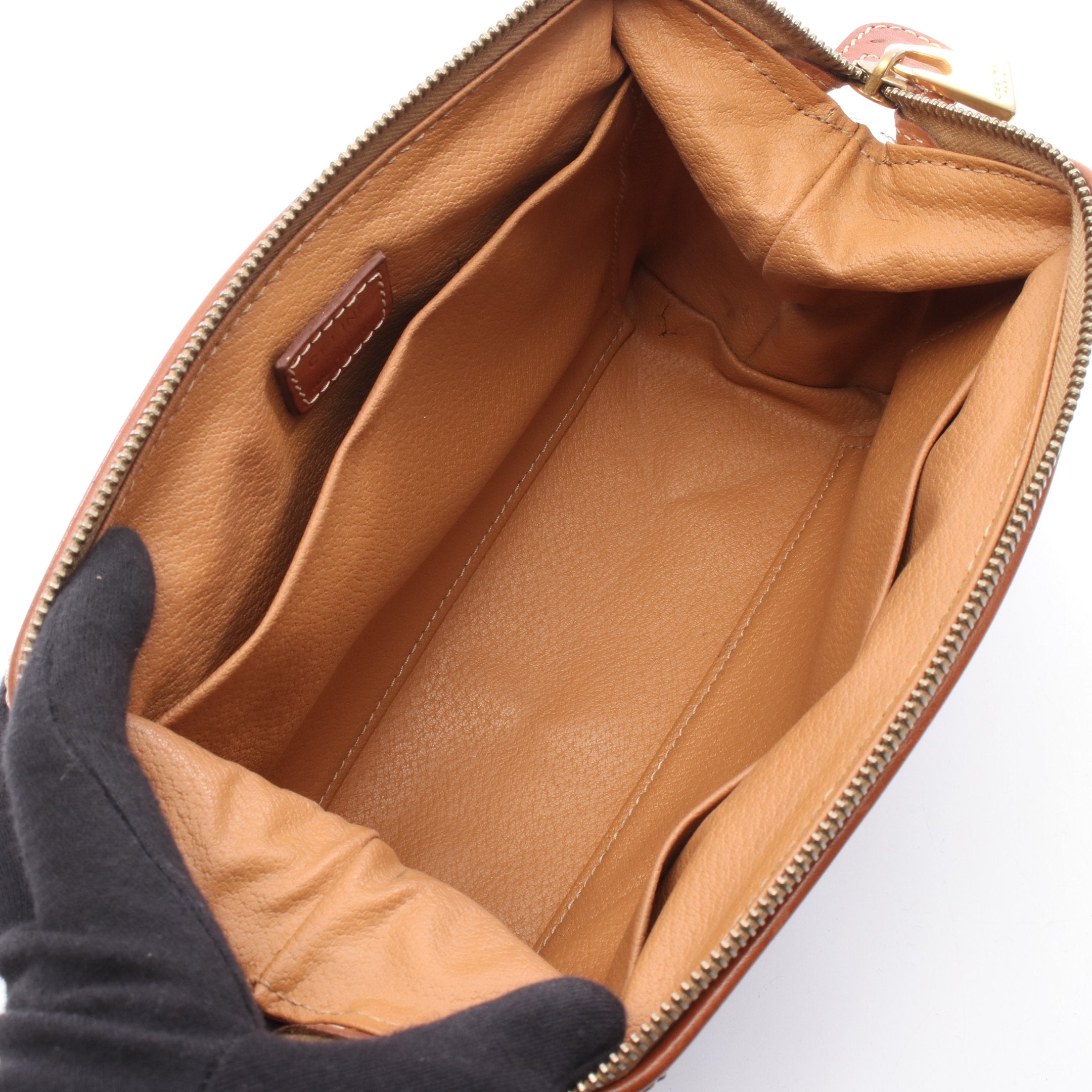 CELINE(セリーヌ) ポーチ マカダム柄 ダークブラウン×ブラウン レザー 楽天市場】【バッグ】CELINE セリーヌ マカダム柄 ブラゾン柄 ポーチ