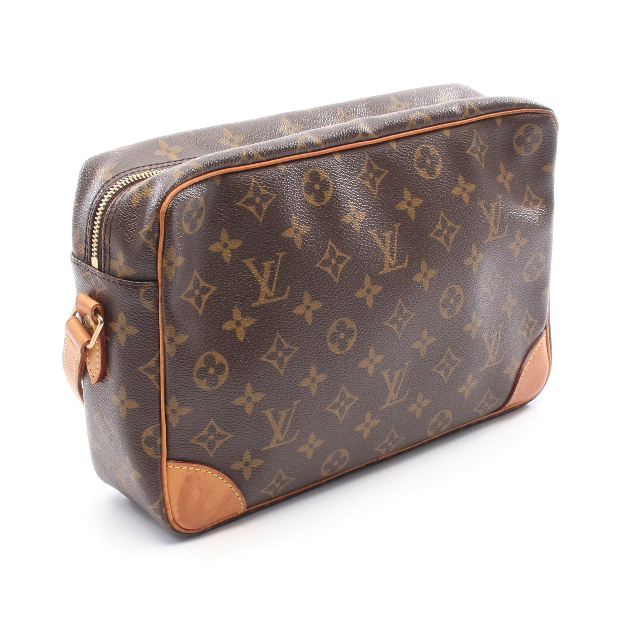 トロカデロ30 モノグラム ショルダーバッグ PVC レザー ブラウン ルイ