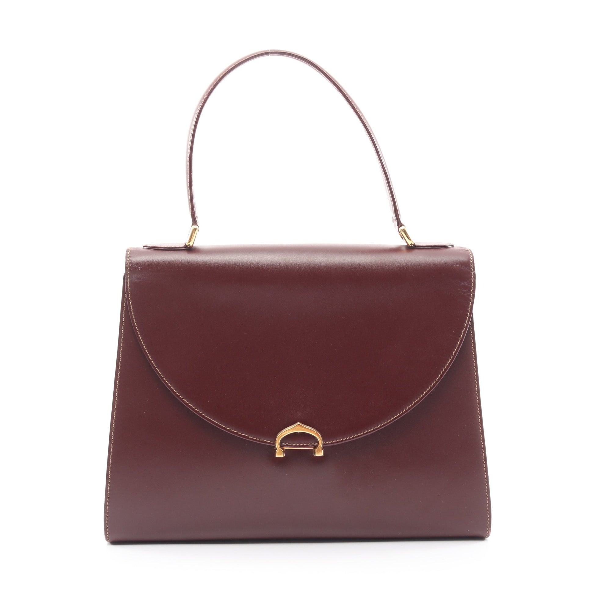 マストライン トップハンドル ハンドバッグ レザー ボルドー  