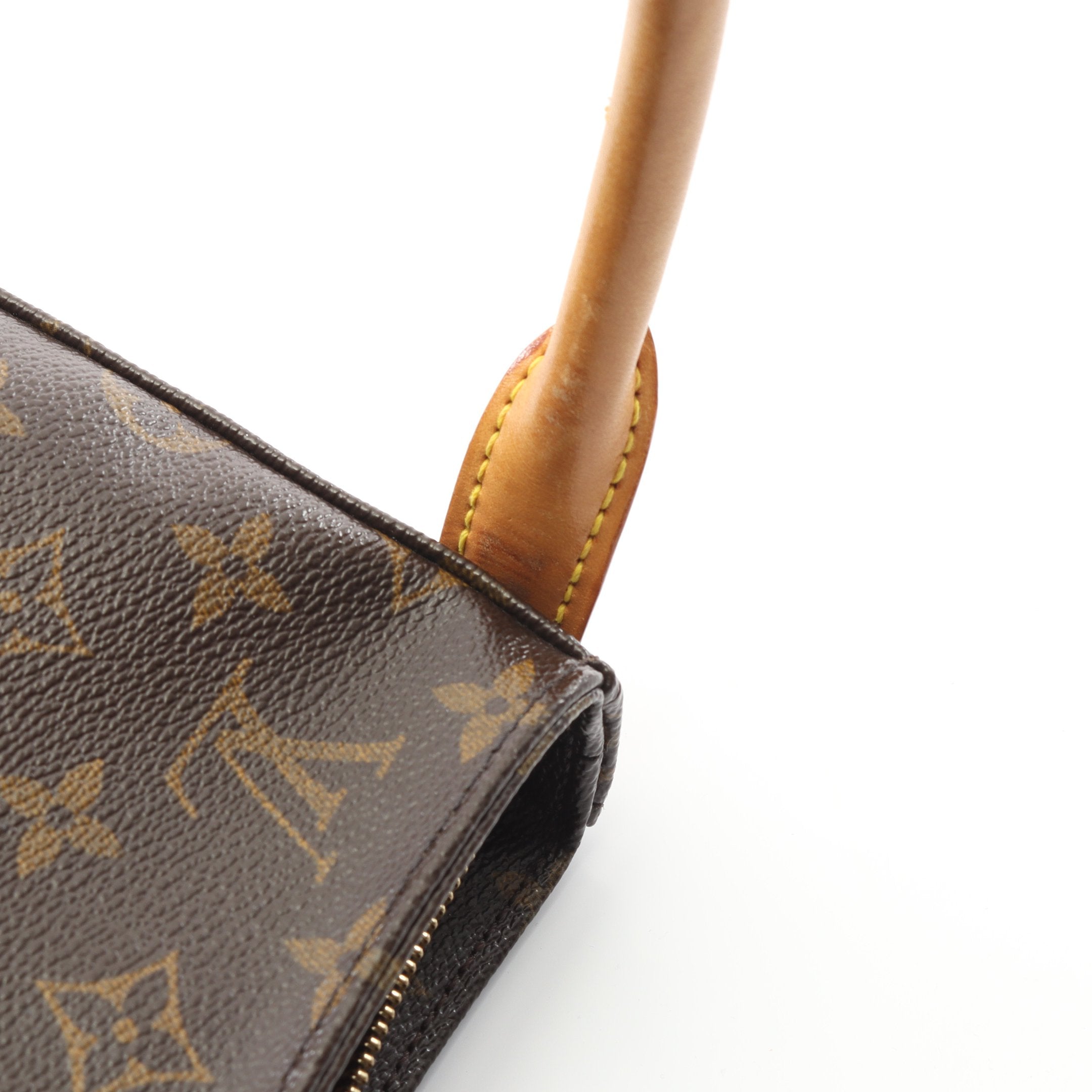 Louis Vuitton ブラウン モノグラム ショルダーバッグ　ルーピング ルーピング モノグラム ショルダーバッグ PVC レザー ブラウン ルイ