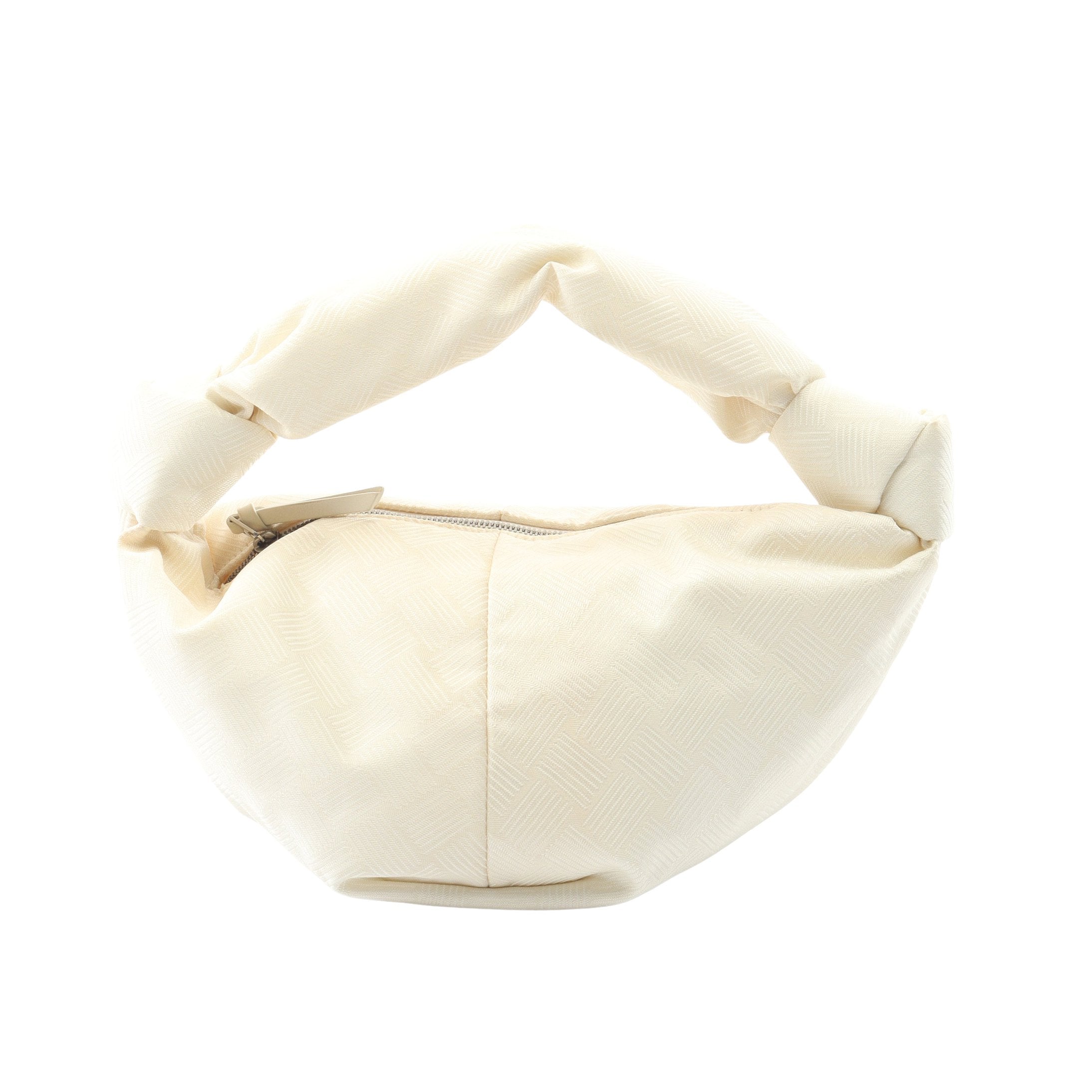 ダブルノット トップハンドル ハンドバッグ ナイロン ホワイト