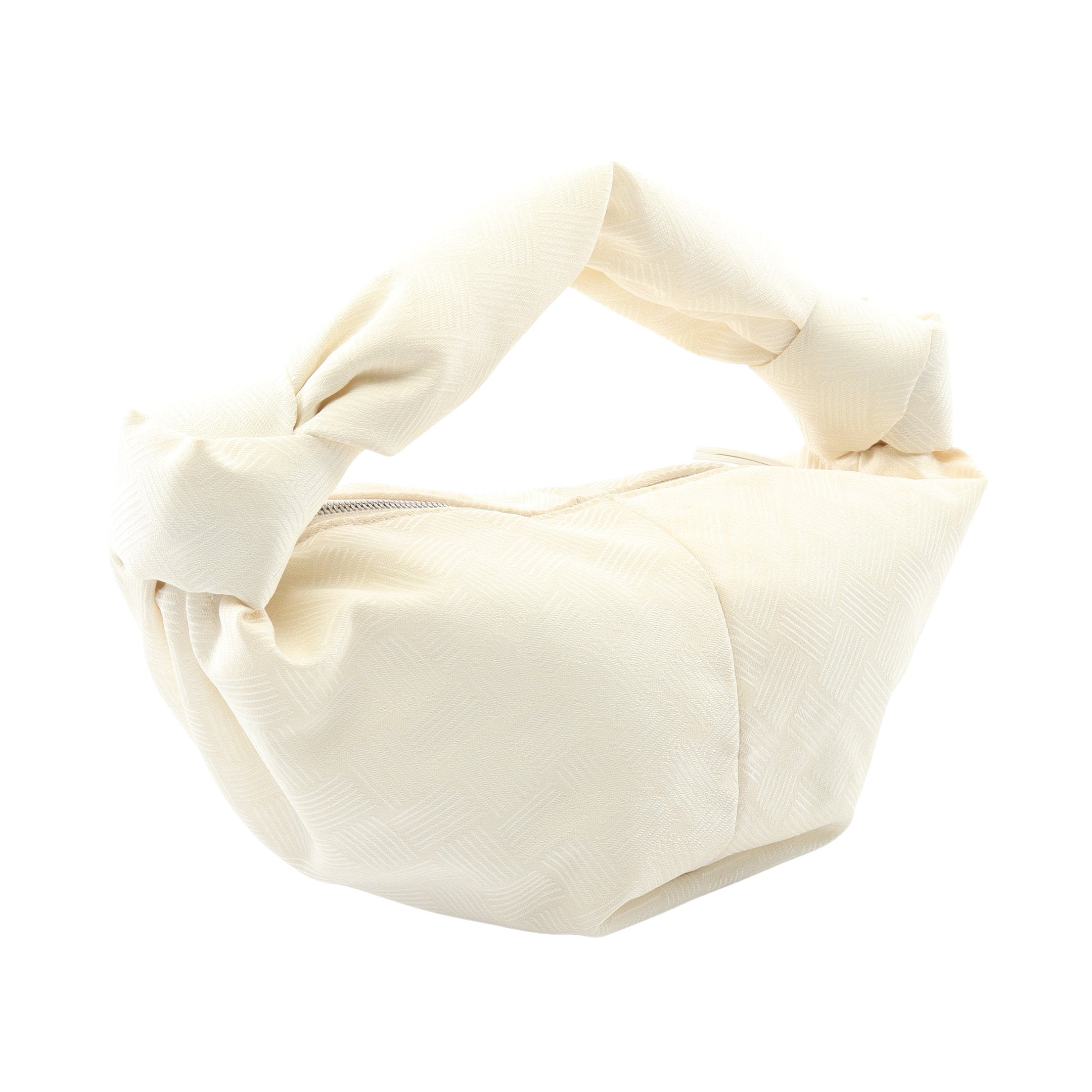 ダブルノット トップハンドル ハンドバッグ ナイロン ホワイト