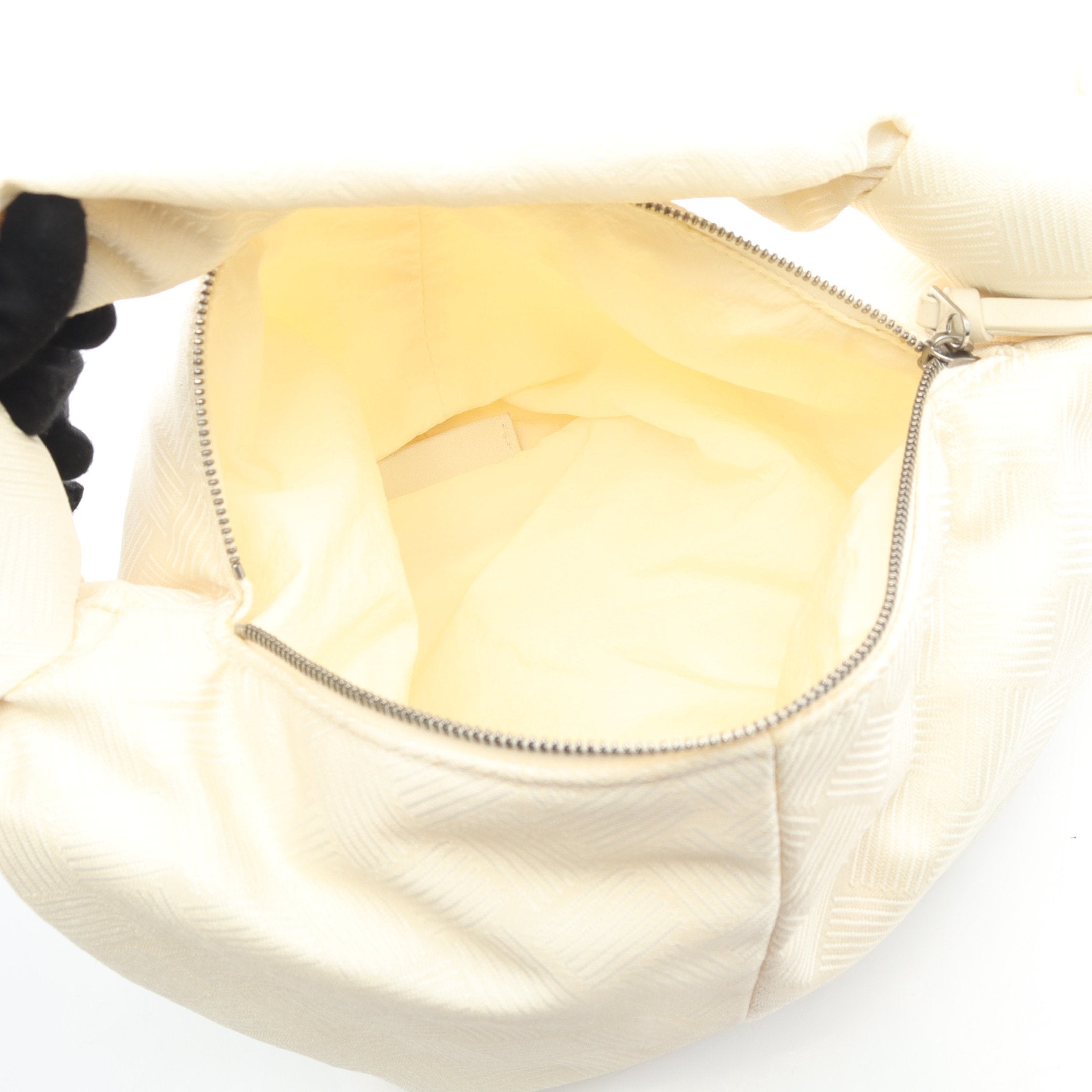 ダブルノット トップハンドル ハンドバッグ ナイロン ホワイト