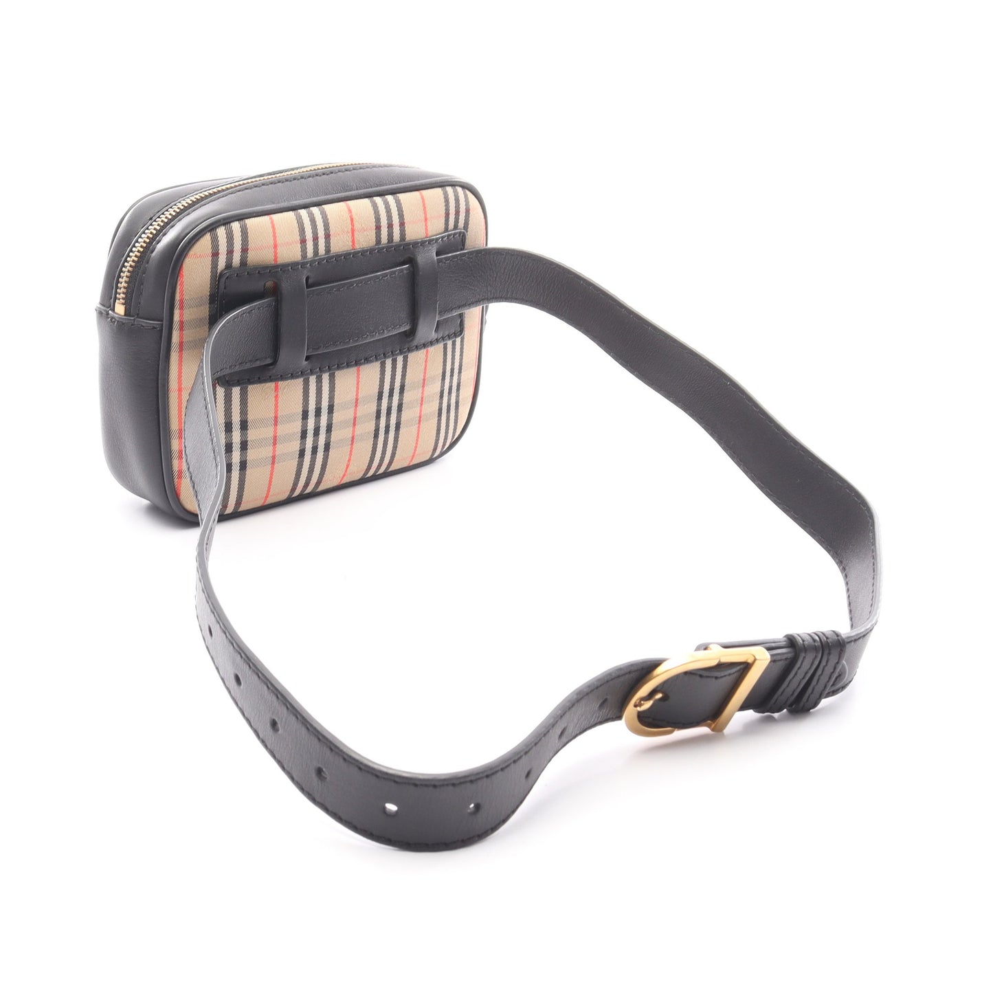 チェックリンク バムバッグ ウエストバッグ ボディバッグ キャンバス レザー ベージュ ブラック バーバリー バッグ BURBERRY