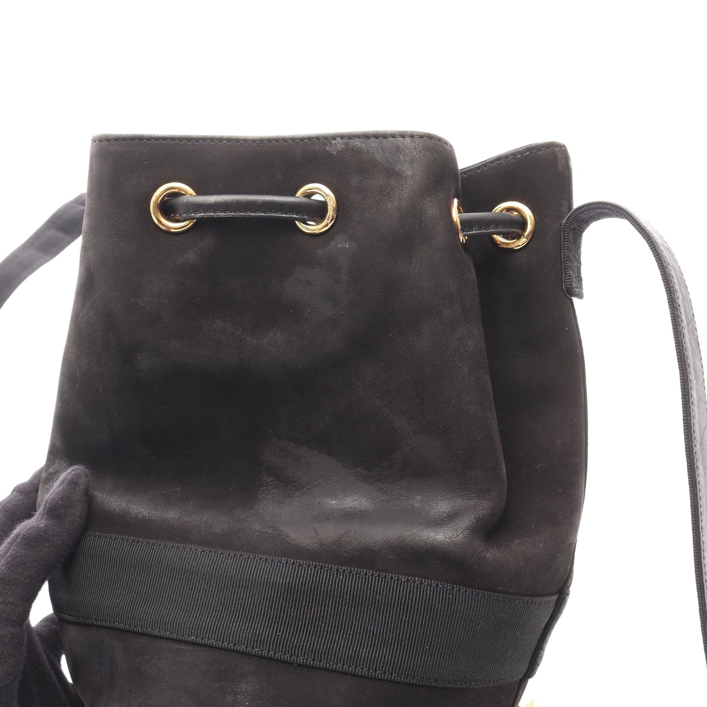 ヴァラ 巾着 ショルダーバッグ スエード ブラック サルヴァトーレフェラガモ バッグ Salvatore Ferragamo