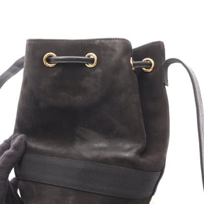 ヴァラ 巾着 ショルダーバッグ スエード ブラック サルヴァトーレフェラガモ バッグ Salvatore Ferragamo