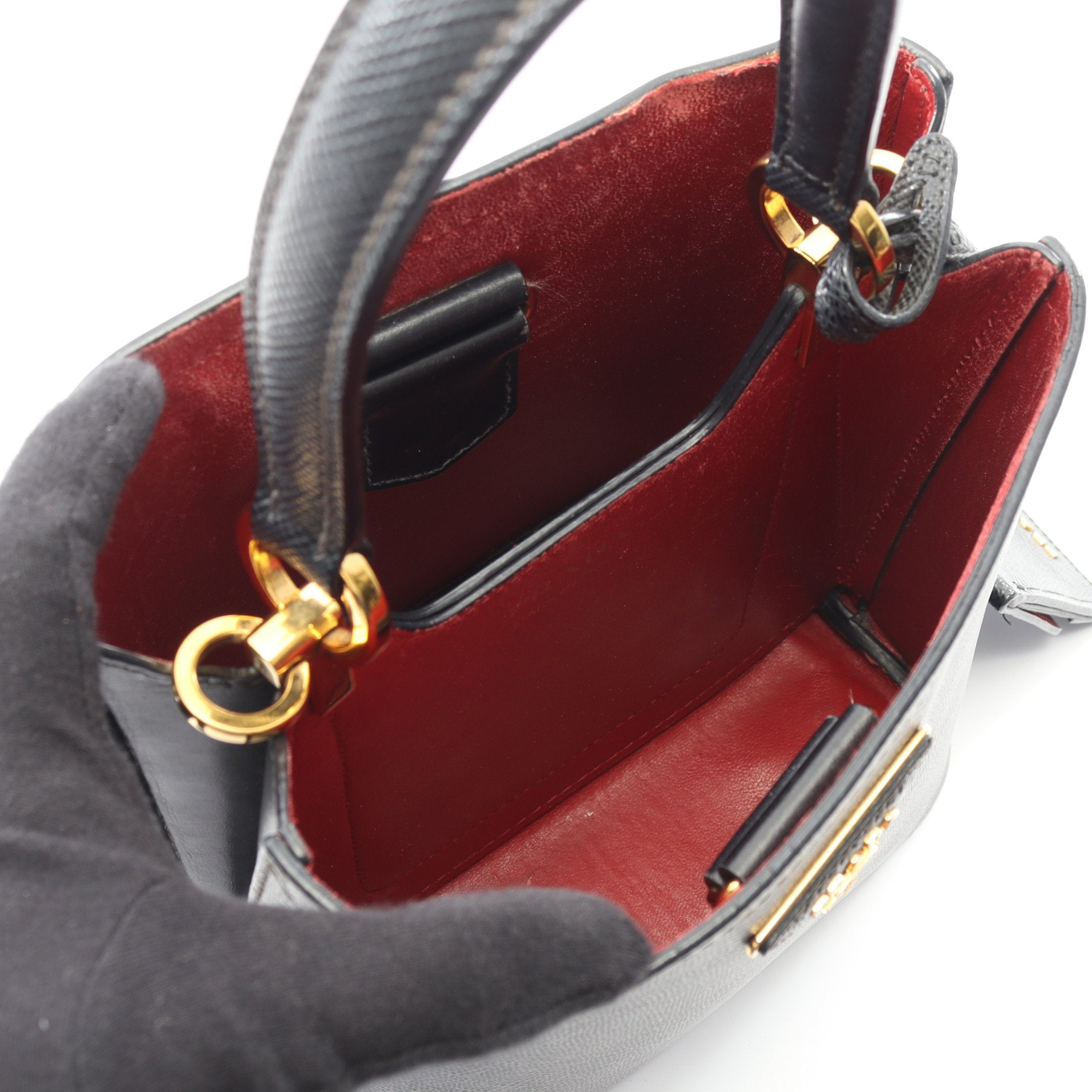 SAFFIANO CUIR+C パニエ ハンドバッグ サフィアーノレザー ブラック