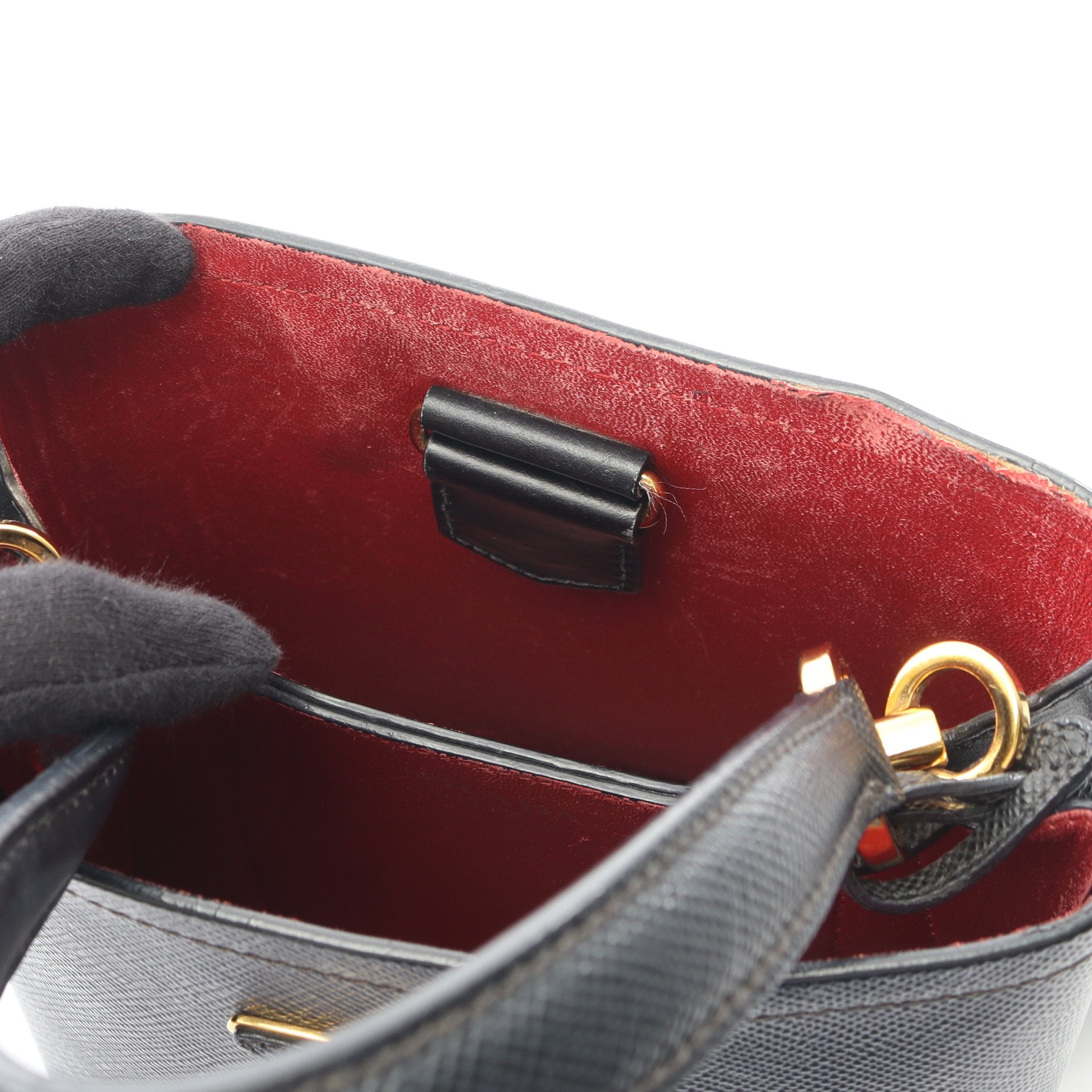 SAFFIANO CUIR+C パニエ ハンドバッグ サフィアーノレザー ブラック