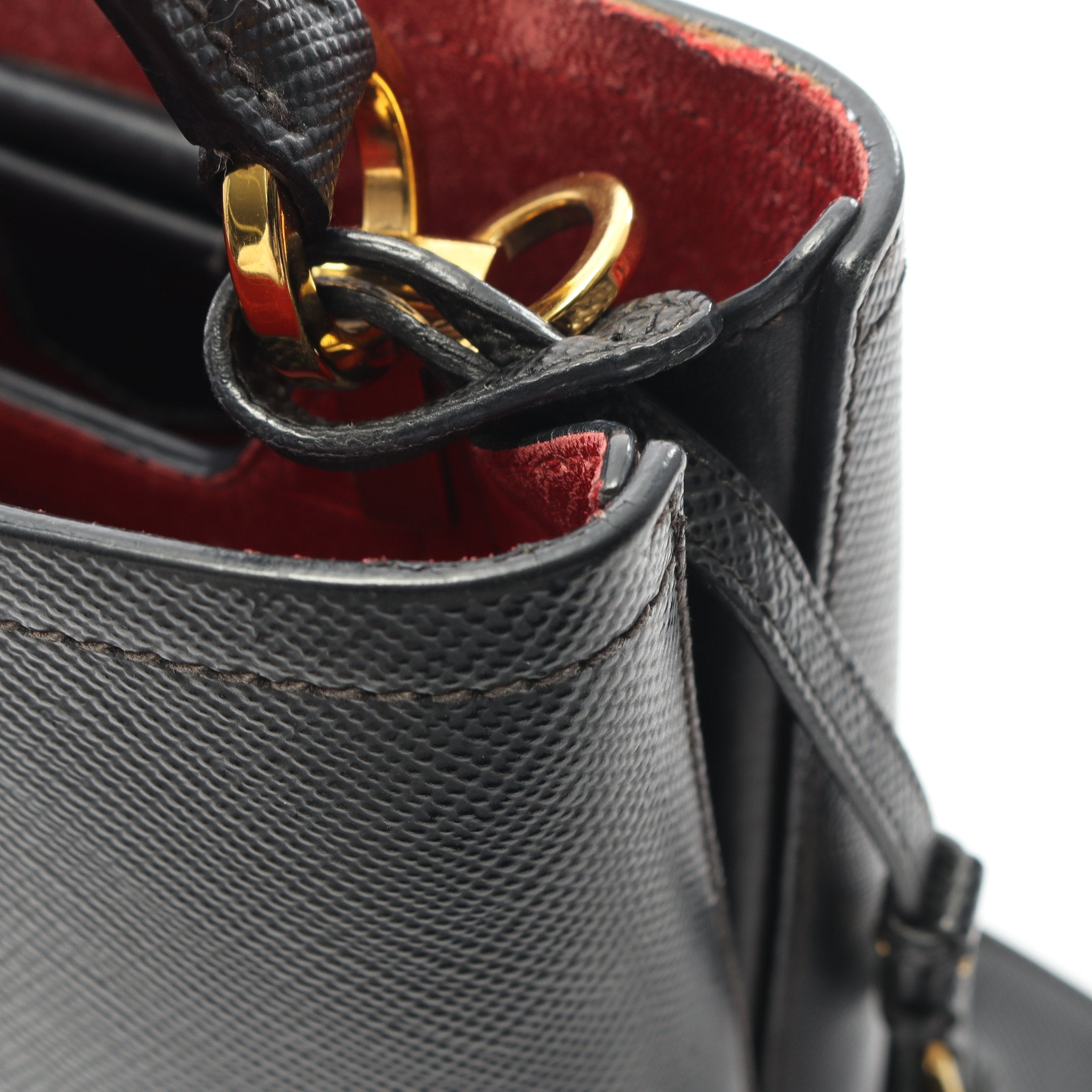 SAFFIANO CUIR+C パニエ ハンドバッグ サフィアーノレザー ブラック