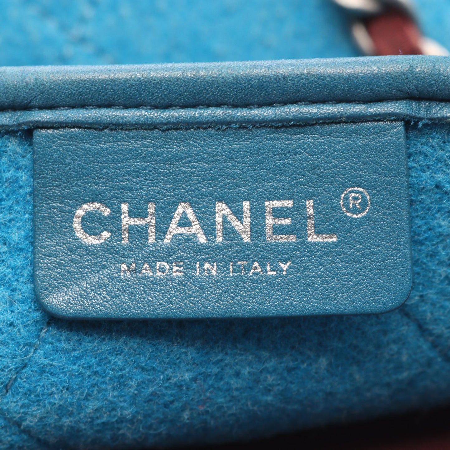 マトラッセ ショルダーバッグ トートバッグ ウール レザー ターコイズブルー アンティークシルバー金具 シャネル バッグ CHANEL