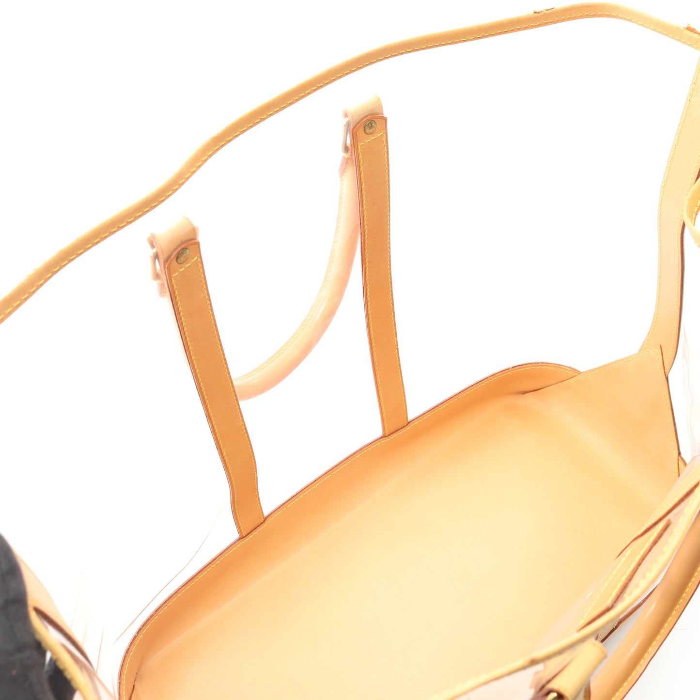 SEVEN DESIGNERS ISAAC MIZRAHI ハンドバッグ トートバッグ ビニール レザー クリア ライトブラウン 2WAY ルイヴィトン バッグ LOUIS VUITTON