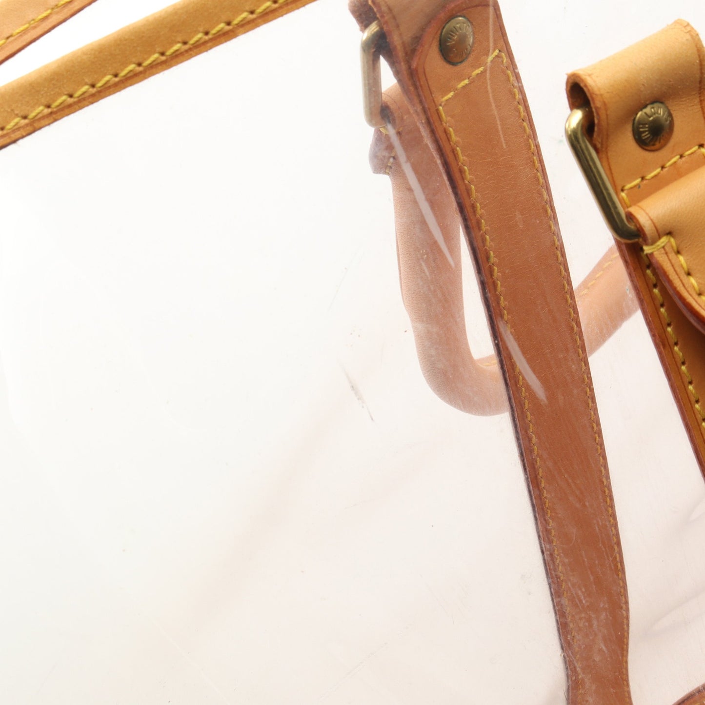 SEVEN DESIGNERS ISAAC MIZRAHI ハンドバッグ トートバッグ ビニール レザー クリア ライトブラウン 2WAY ルイヴィトン バッグ LOUIS VUITTON