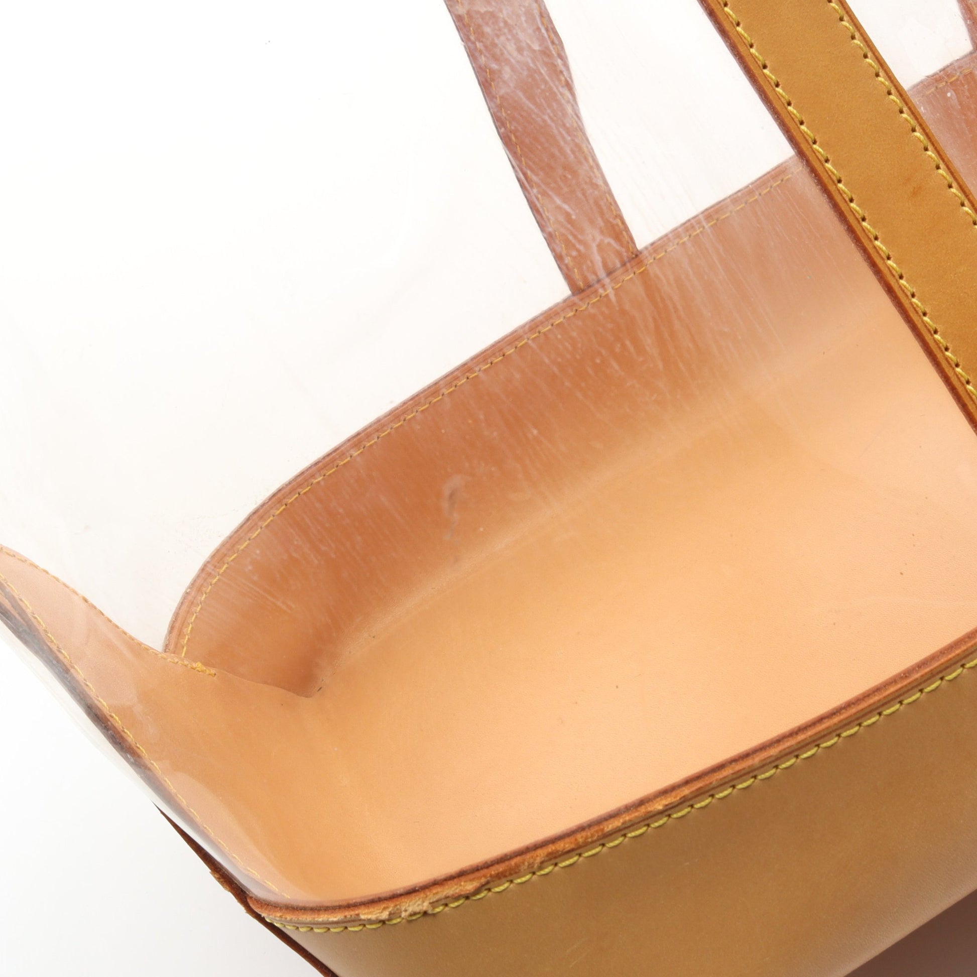 SEVEN DESIGNERS ISAAC MIZRAHI ハンドバッグ トートバッグ ビニール レザー クリア ライトブラウン 2WAY ルイヴィトン バッグ LOUIS VUITTON