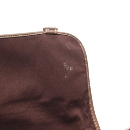 160 ANIVERSARIO ショルダーバッグ キャンバス スエード レザー アイボリー ブラウン ロエベ バッグ LOEWE