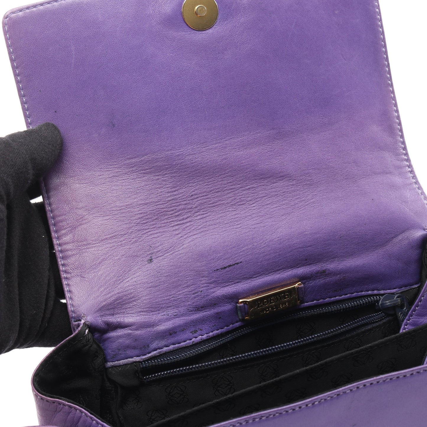 アナグラム ショルダーバッグ レザー パープル ロエベ バッグ LOEWE