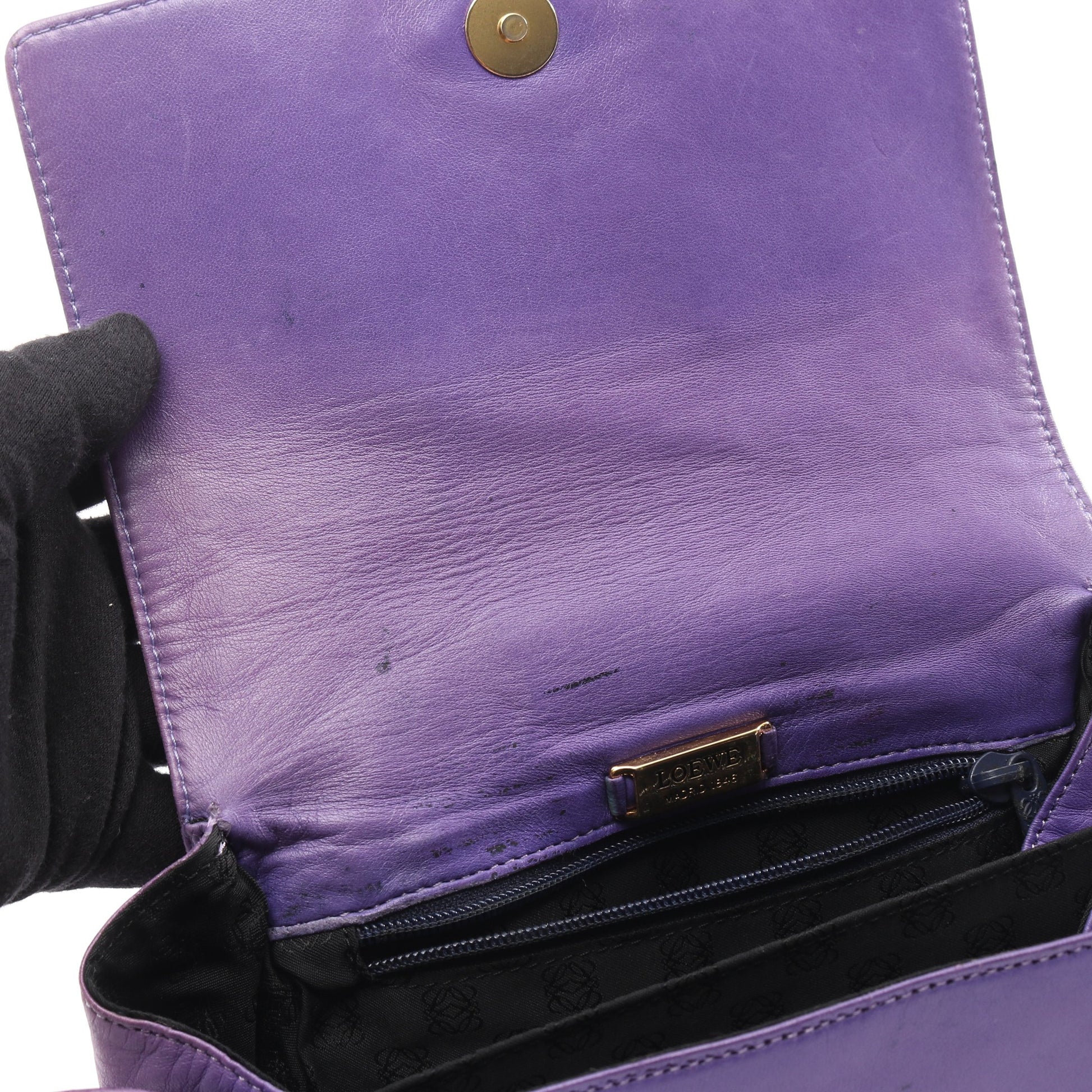 アナグラム ショルダーバッグ レザー パープル ロエベ バッグ LOEWE