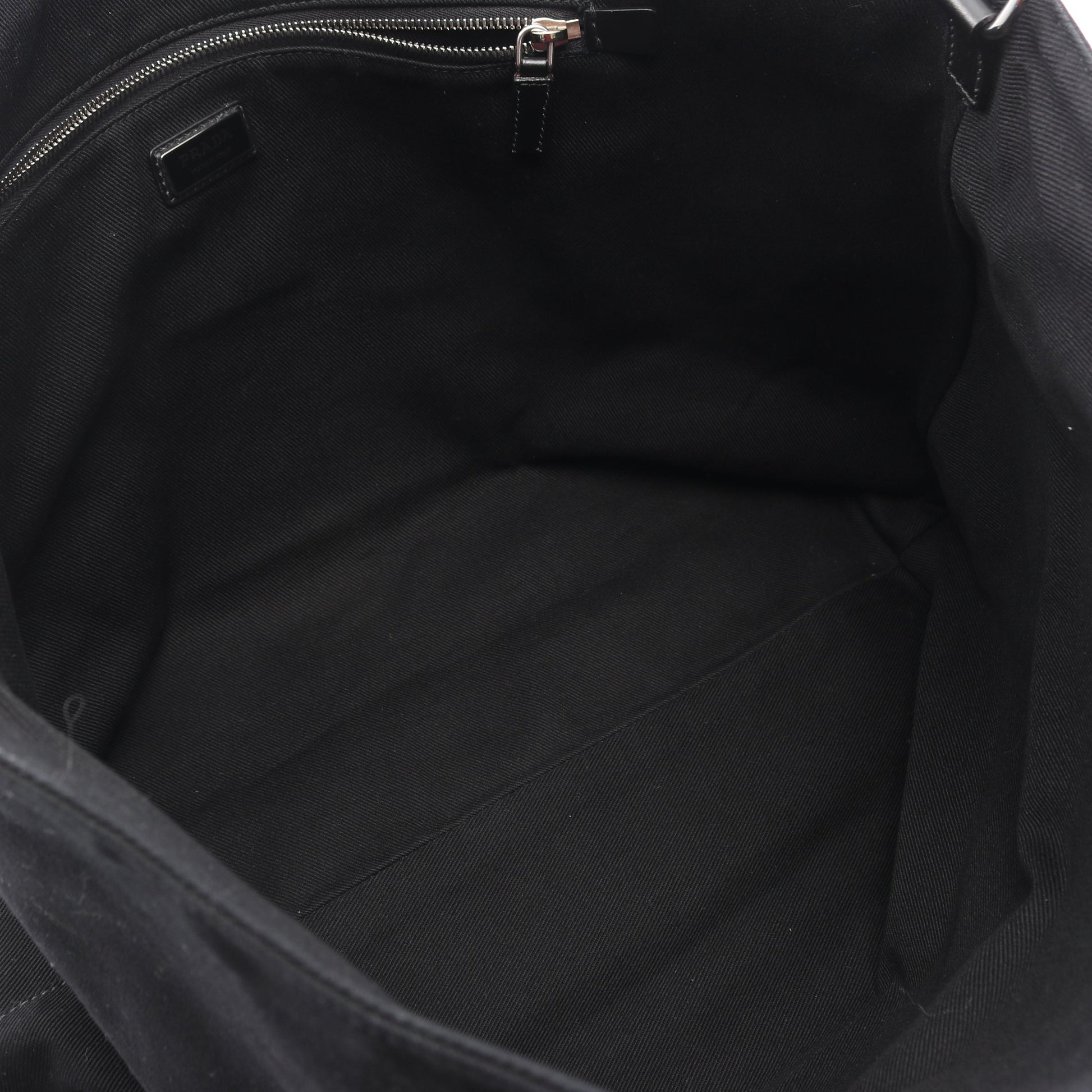 ドリル ハンドバッグ トートバッグ キャンバス ブラック 2WAY プラダ バッグ PRADA