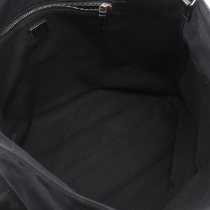 ドリル ハンドバッグ トートバッグ キャンバス ブラック 2WAY プラダ バッグ PRADA