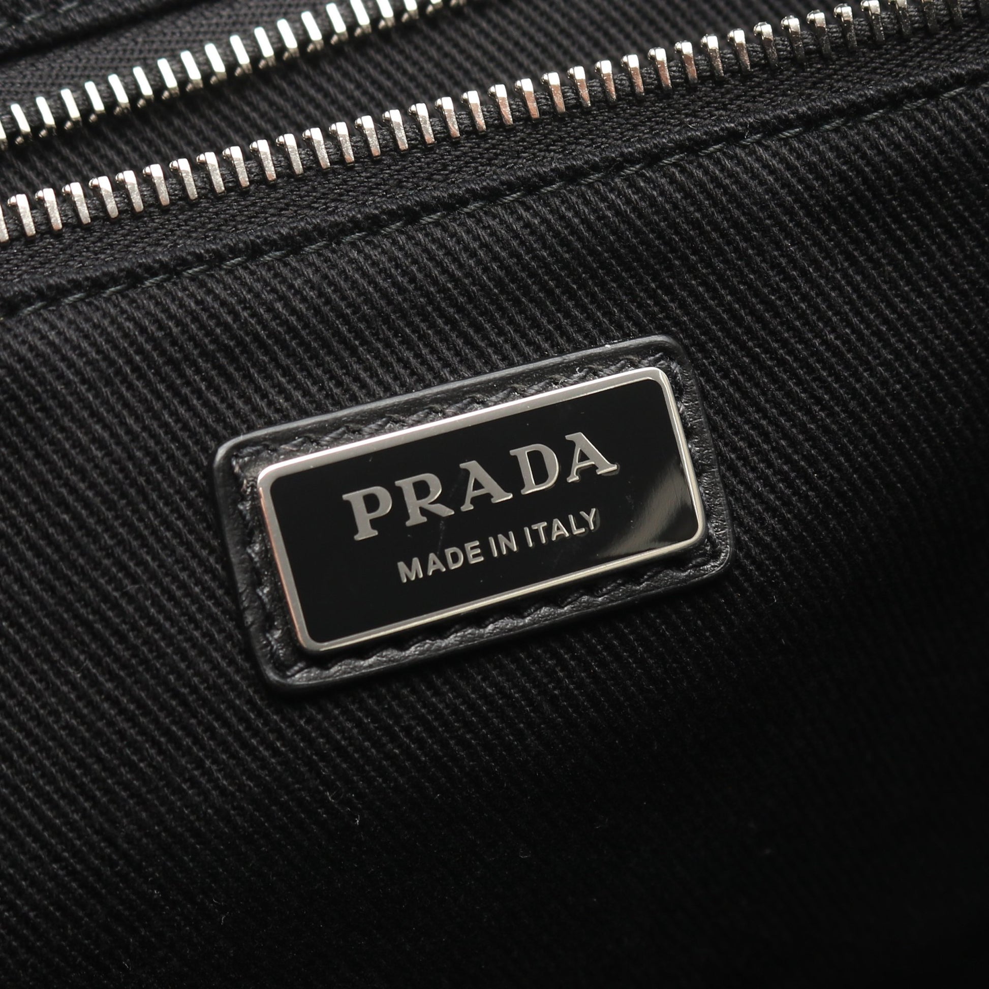 ドリル ハンドバッグ トートバッグ キャンバス ブラック 2WAY プラダ バッグ PRADA
