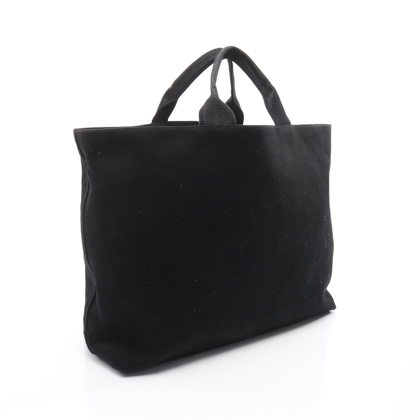 ドリル ハンドバッグ トートバッグ キャンバス ブラック 2WAY プラダ バッグ PRADA