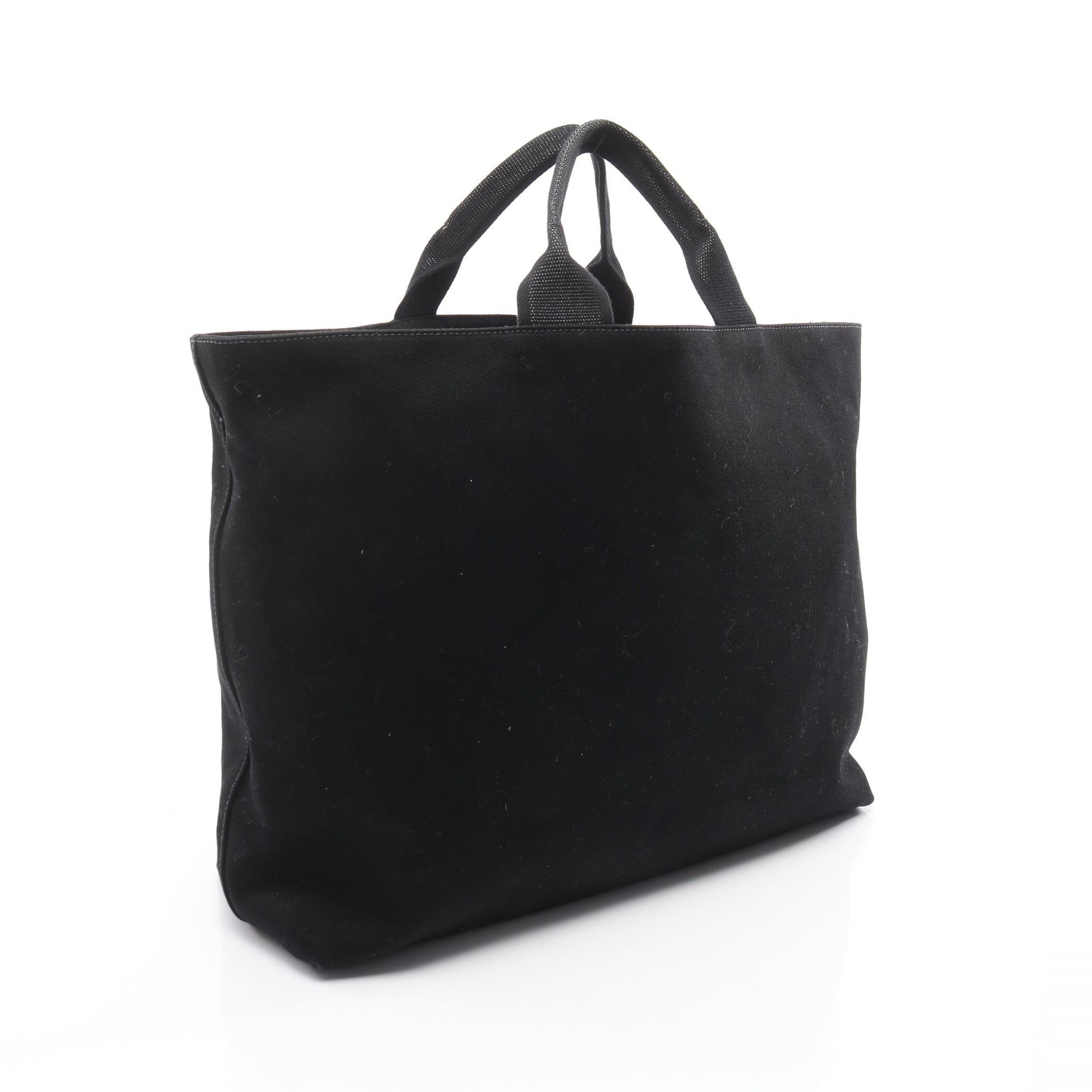 ドリル ハンドバッグ トートバッグ キャンバス ブラック 2WAY プラダ バッグ PRADA