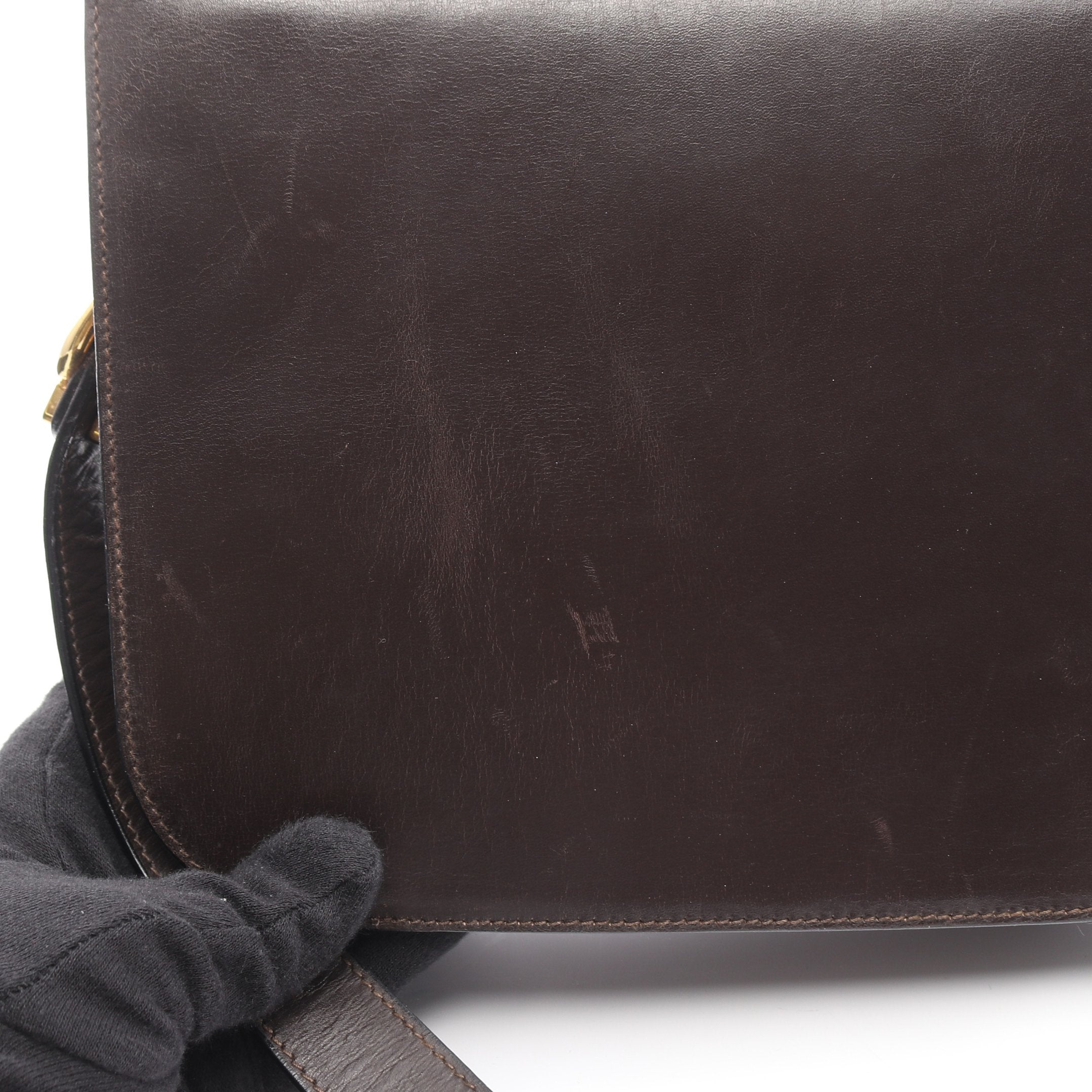 ショルダーバッグ 馬車金具 レザー ダークブラウン セリーヌ – RECLO