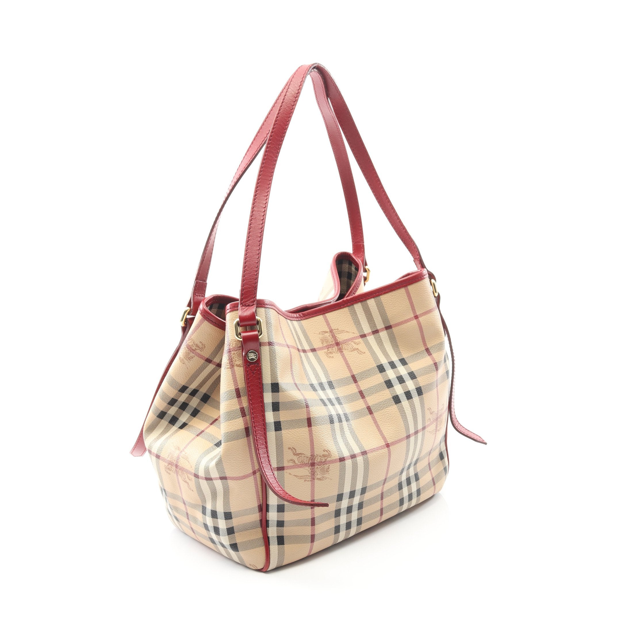 ヘイマーケットチェック ハンドバッグ トートバッグ PVC レザー