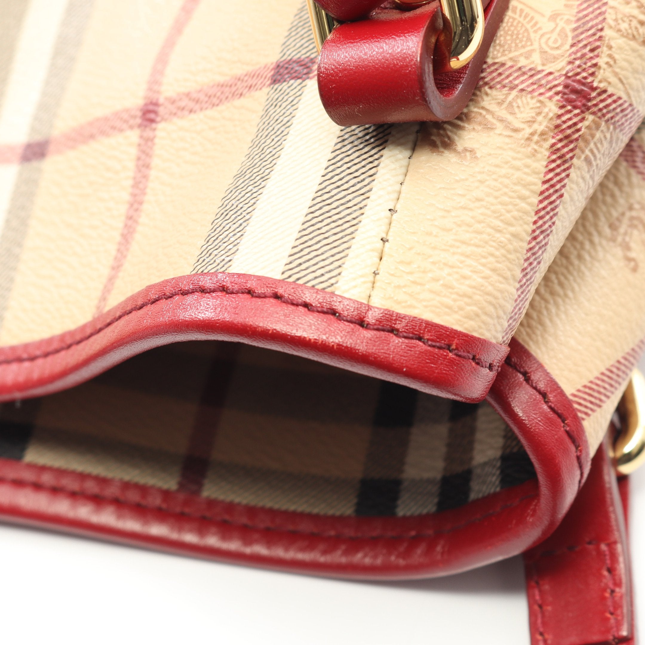 ヘイマーケットチェック ハンドバッグ トートバッグ PVC レザー