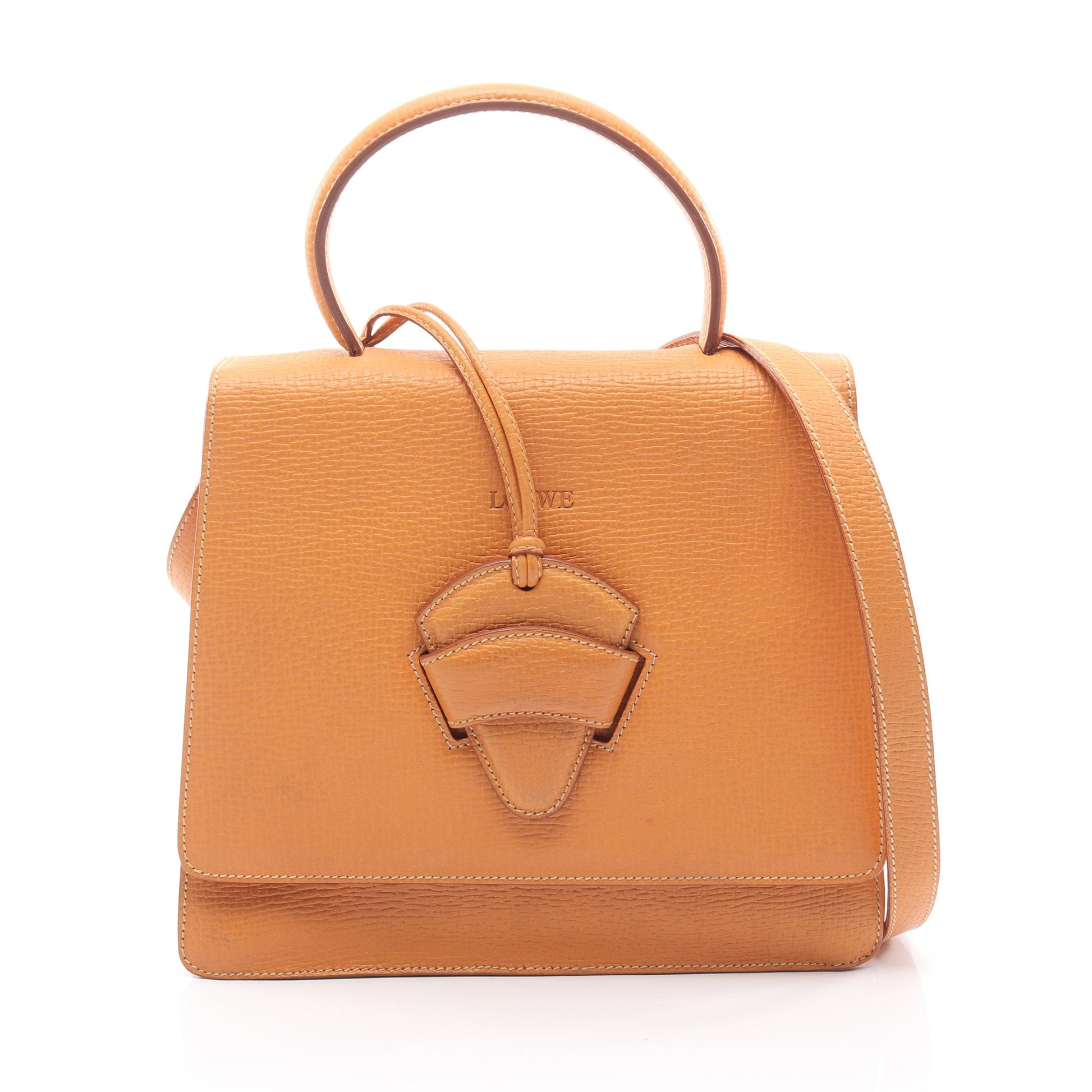 バルセロナ ハンドバッグ レザー オレンジ 2WAY ロエベ バッグ LOEWE