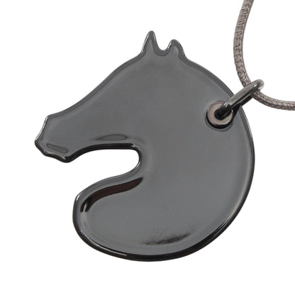 タッタソールPM Manufacture de Boucleries ネックレス エナメル レザー ピンク ホワイト グレー エルメス アクセサリー HERMES