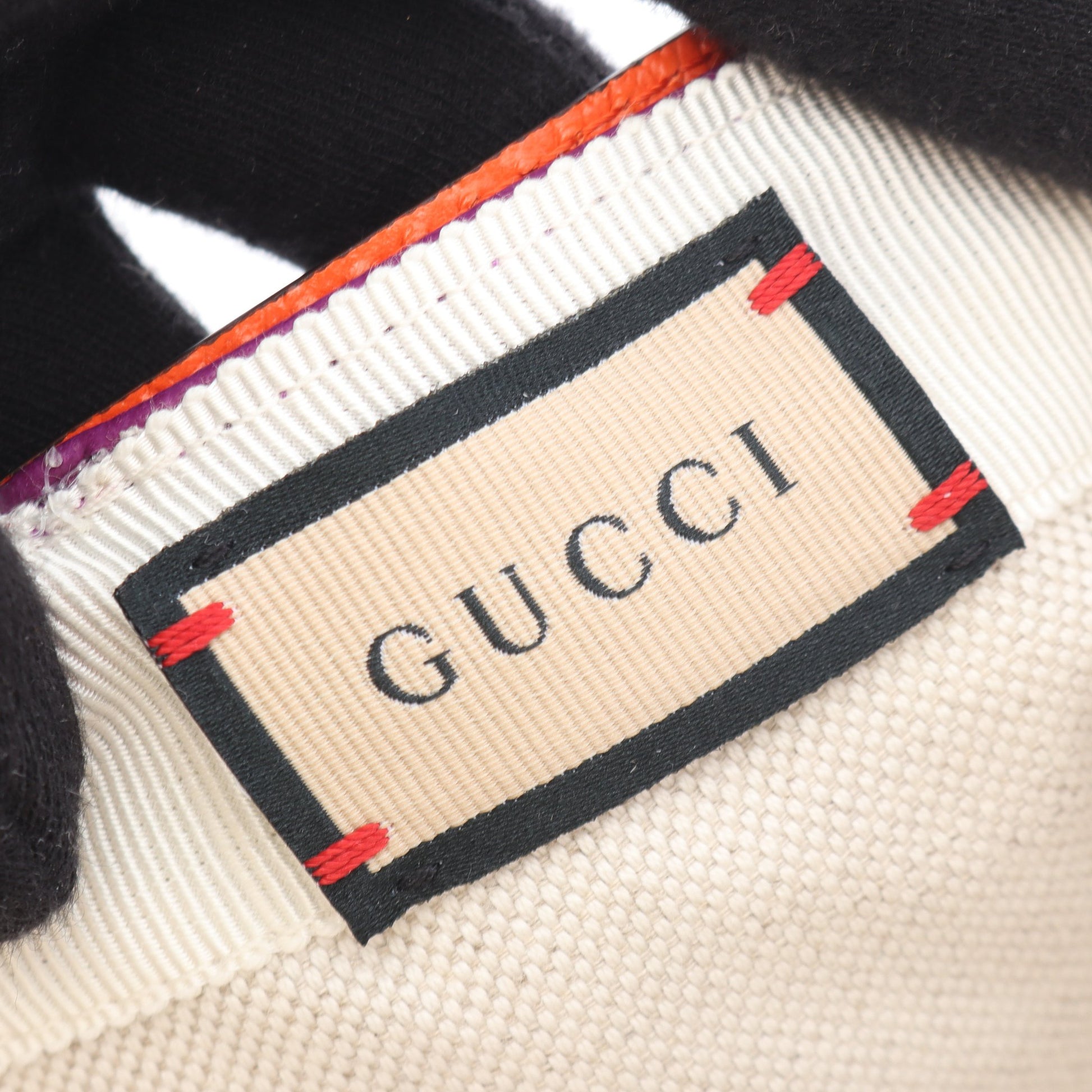 バイカラー キャップ レザー パープル オレンジ グッチ 財布・小物 GUCCI