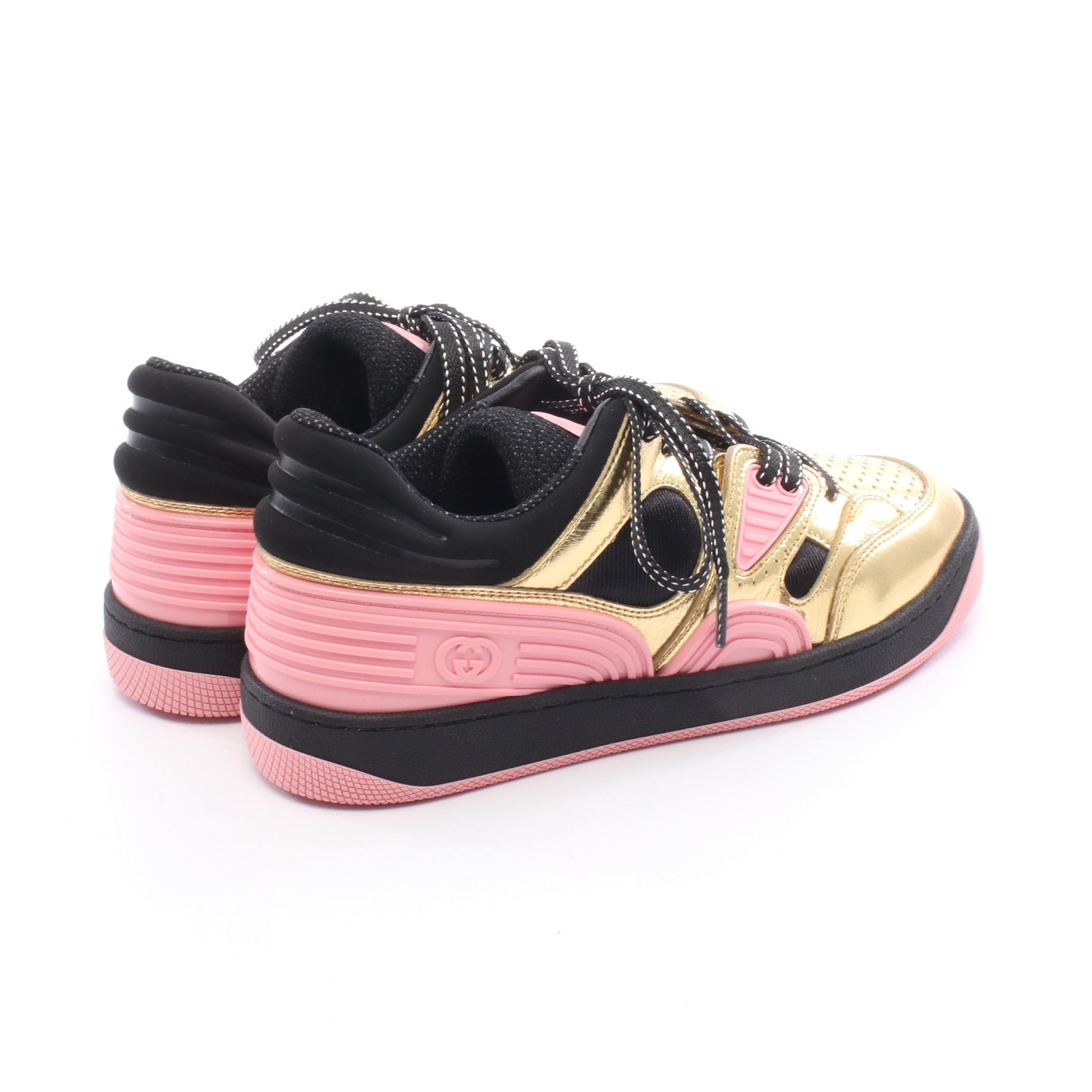 BASKET LOW スニーカー レザー ラバー ファブリック ゴールド ピンク ブラック グッチ シューズ GUCCI