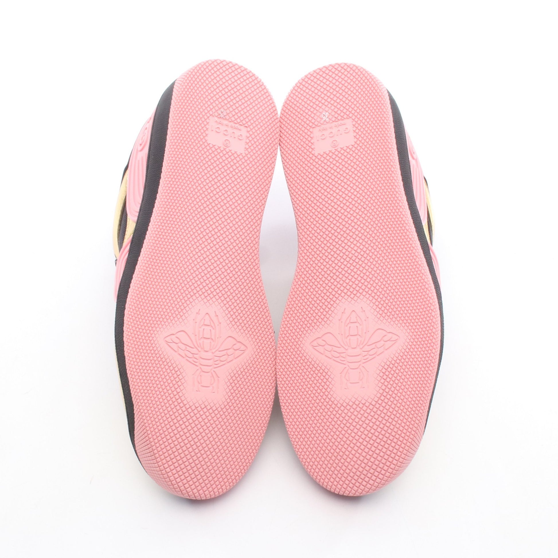 BASKET LOW スニーカー レザー ラバー ファブリック ゴールド ピンク ブラック グッチ シューズ GUCCI