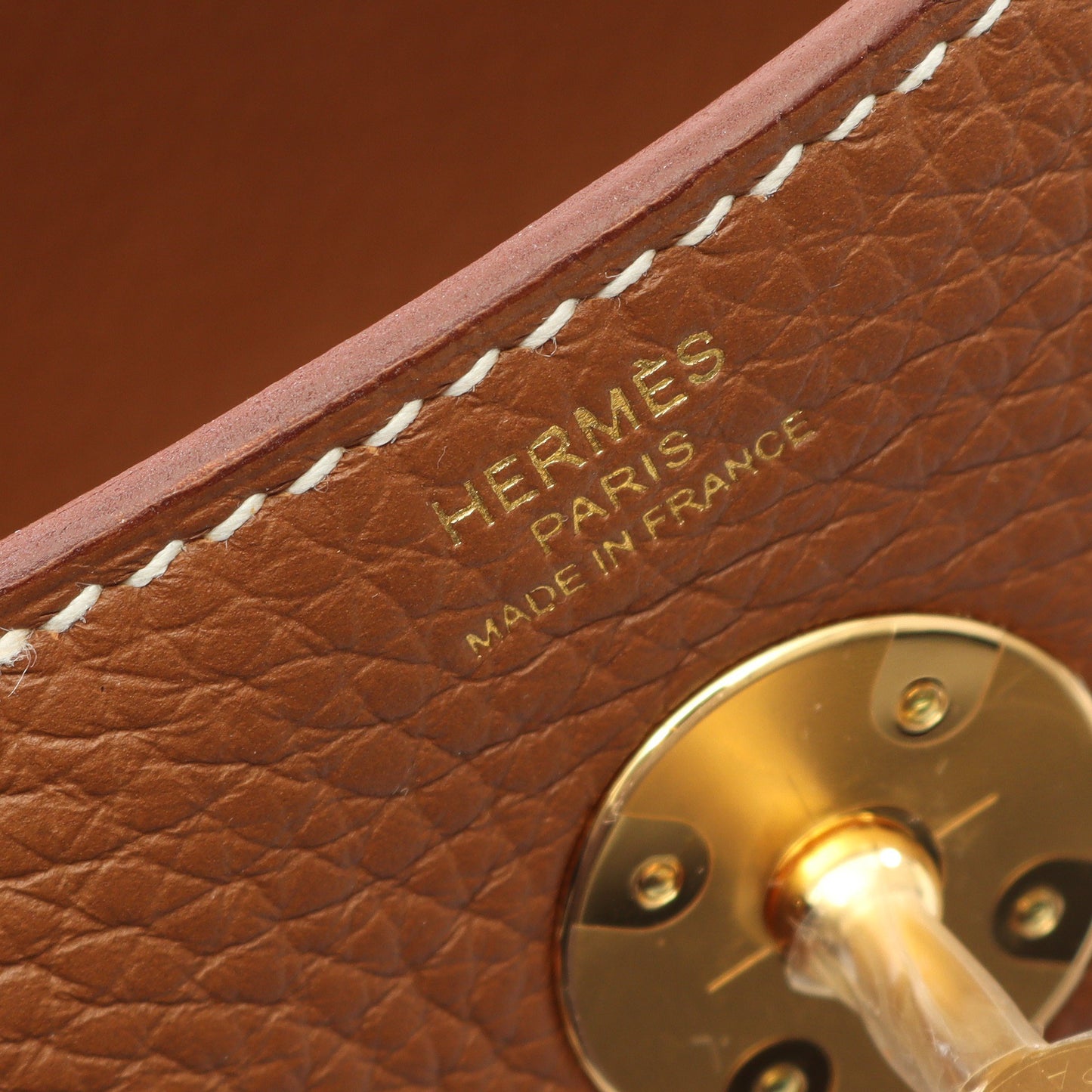 ピコタンロックPM ゴールド ハンドバッグ トリヨンクレマンス ライトブラウン ゴールド金具 U刻印 エルメス バッグ HERMES