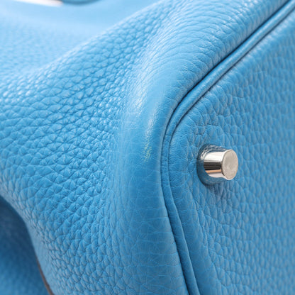 ピコタンロックPM ブルーザンジバル ハンドバッグ トリヨンクレマンス ブルー シルバー金具 A刻印 エルメス バッグ HERMES