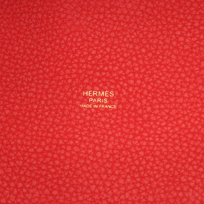 ピコタンロックPM ルージュクー ハンドバッグ トリヨンクレマンス レッド ゴールド金具 D刻印 エルメス バッグ HERMES