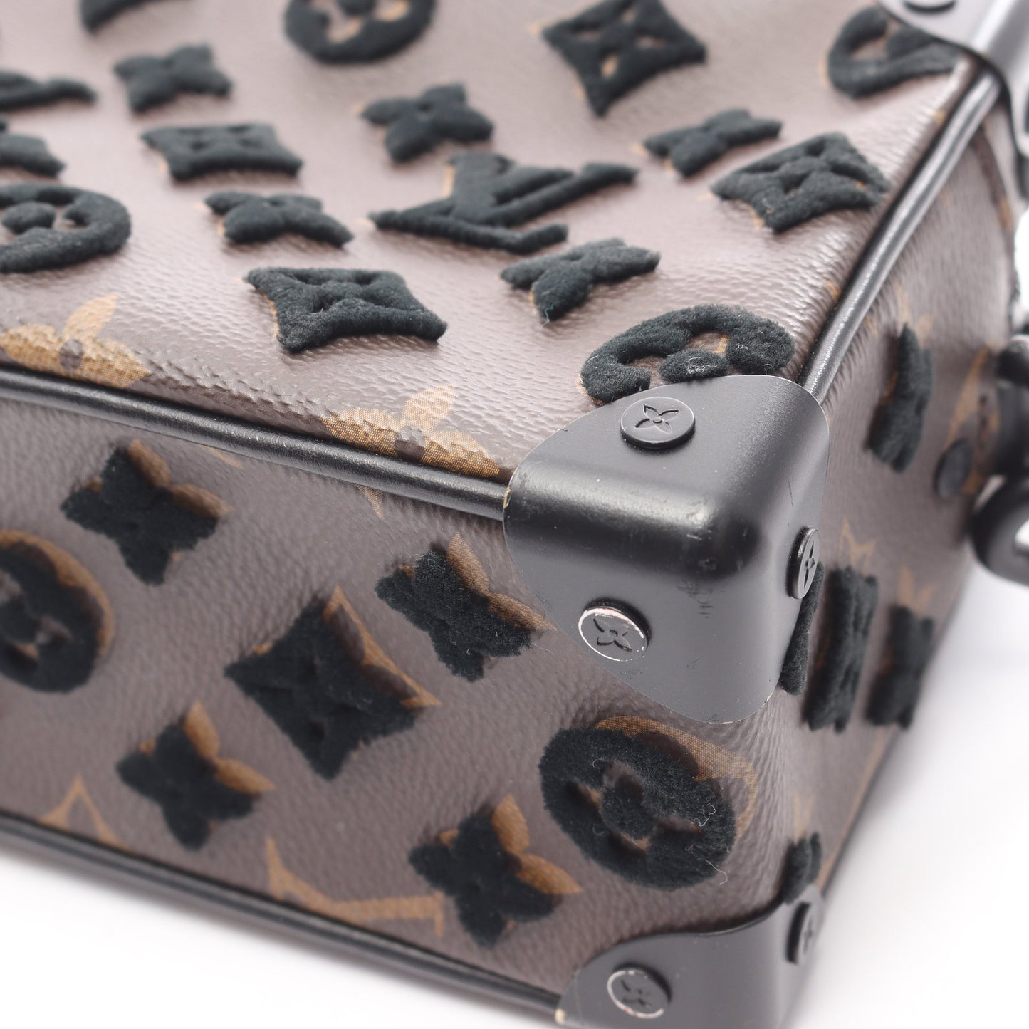 ミニ ソフトトランク モノグラム タフタージュ ショルダーバッグ PVC レザー ブラウン ブラック ルイヴィトン バッグ LOUIS VUITTON