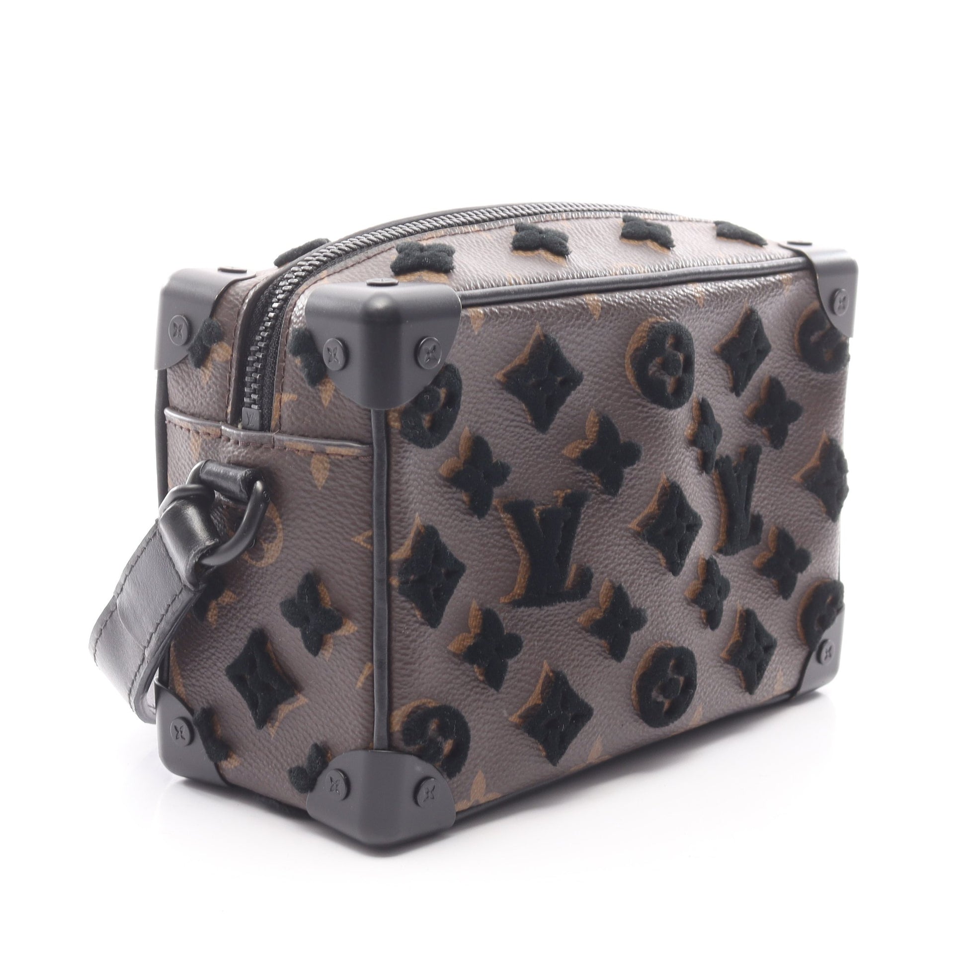 ミニ ソフトトランク モノグラム タフタージュ ショルダーバッグ PVC レザー ブラウン ブラック ルイヴィトン バッグ LOUIS VUITTON
