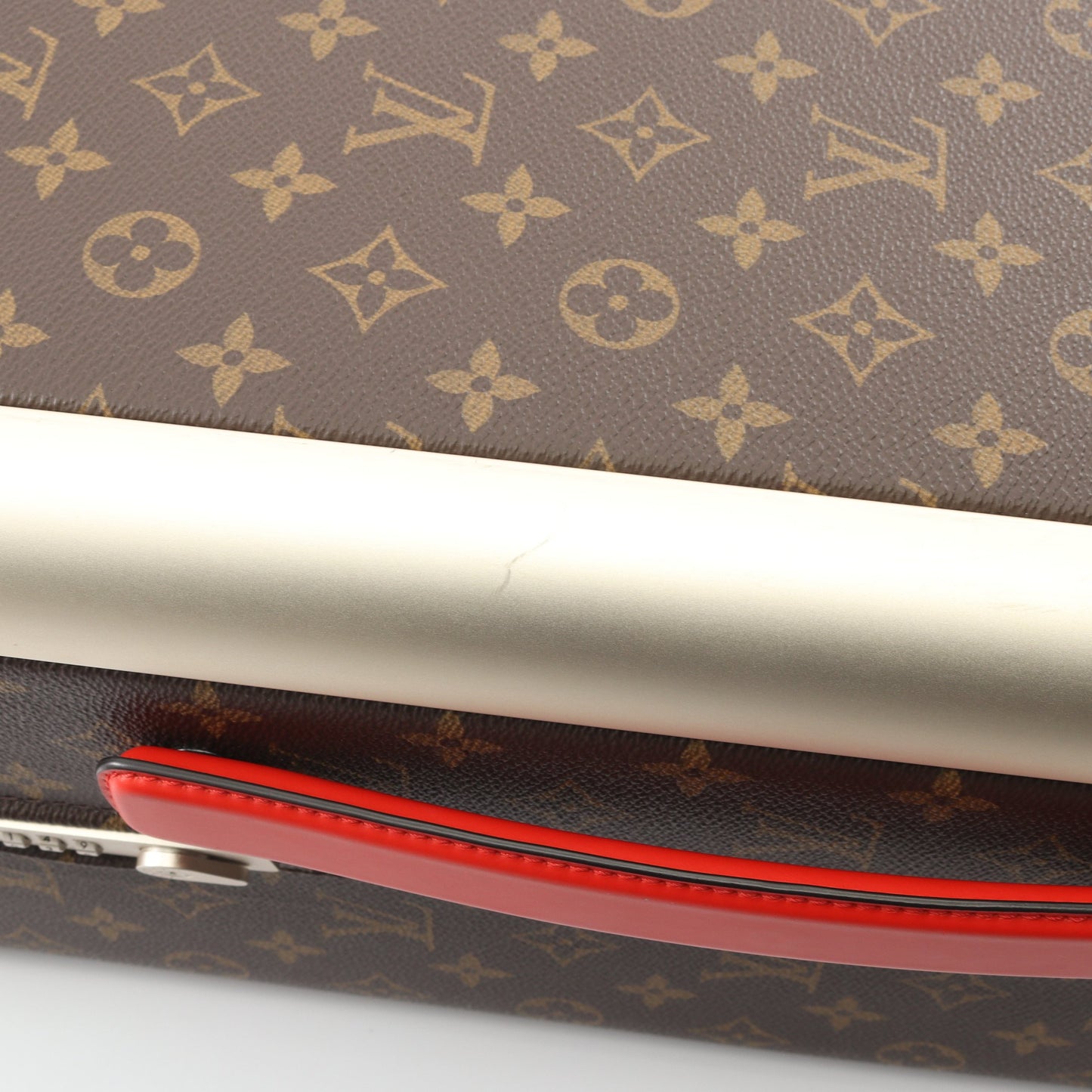 ホライゾン 55 モノグラム ポピーレッド キャリーケース スーツケース PVC レザー ブラウン レッド ルイヴィトン バッグ LOUIS VUITTON