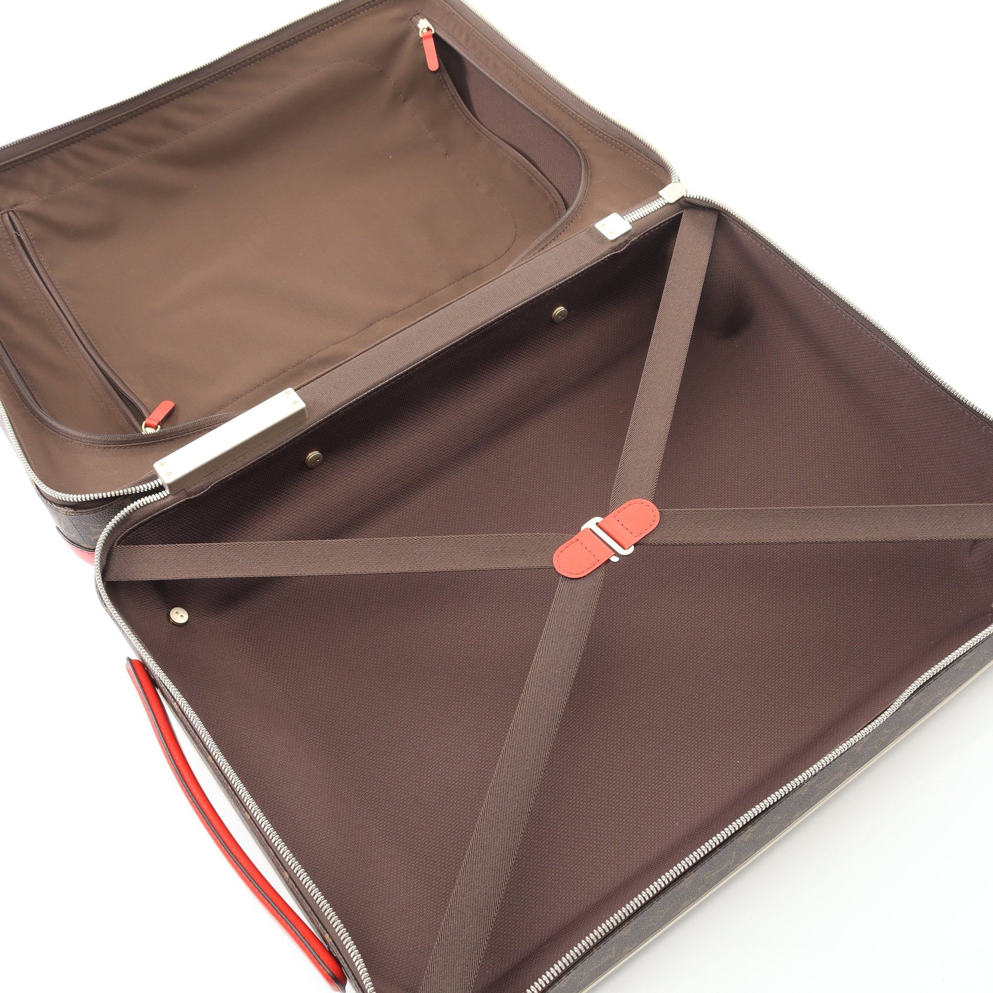 ホライゾン 55 モノグラム ポピーレッド キャリーケース スーツケース PVC レザー ブラウン レッド ルイヴィトン バッグ LOUIS VUITTON
