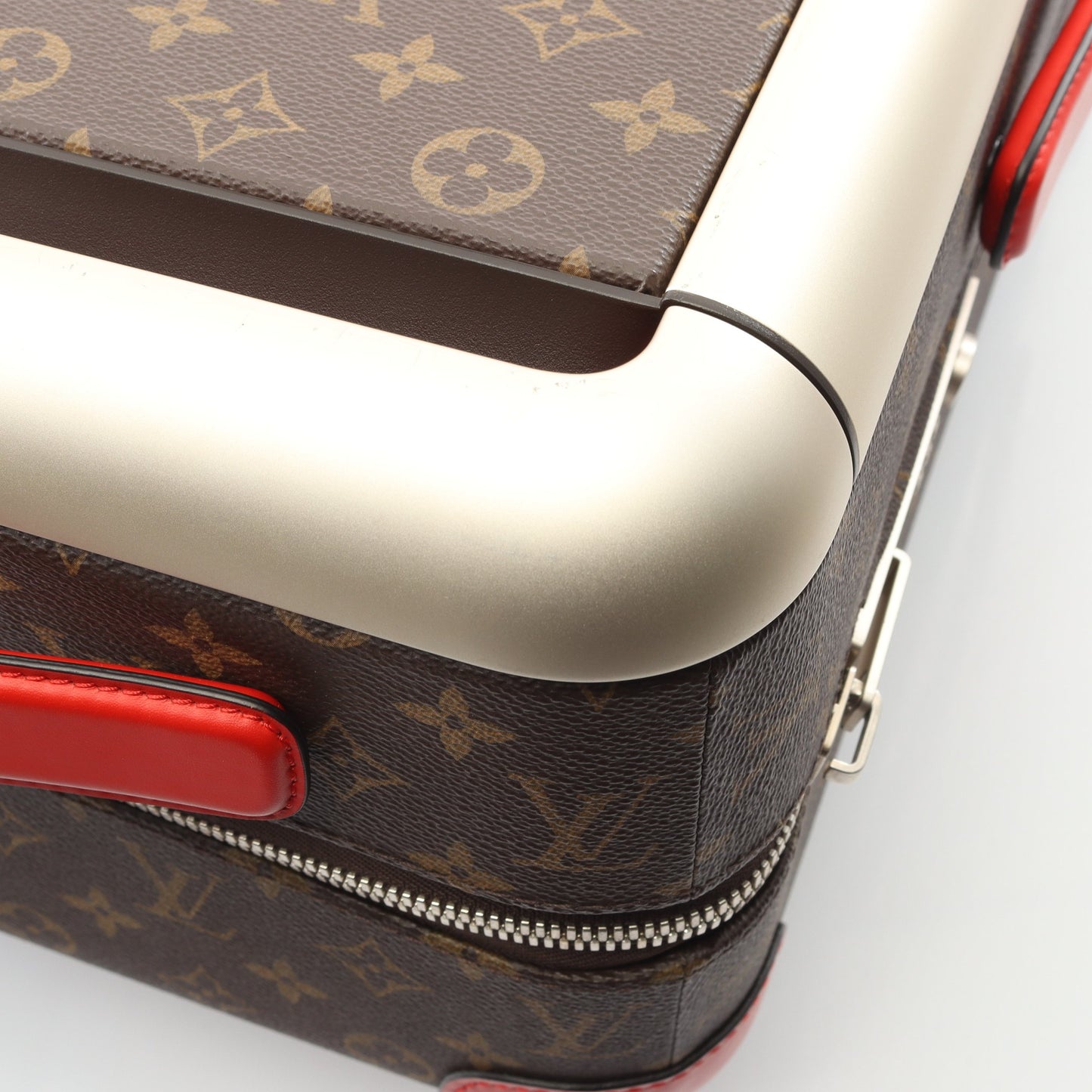 ホライゾン 55 モノグラム ポピーレッド キャリーケース スーツケース PVC レザー ブラウン レッド ルイヴィトン バッグ LOUIS VUITTON