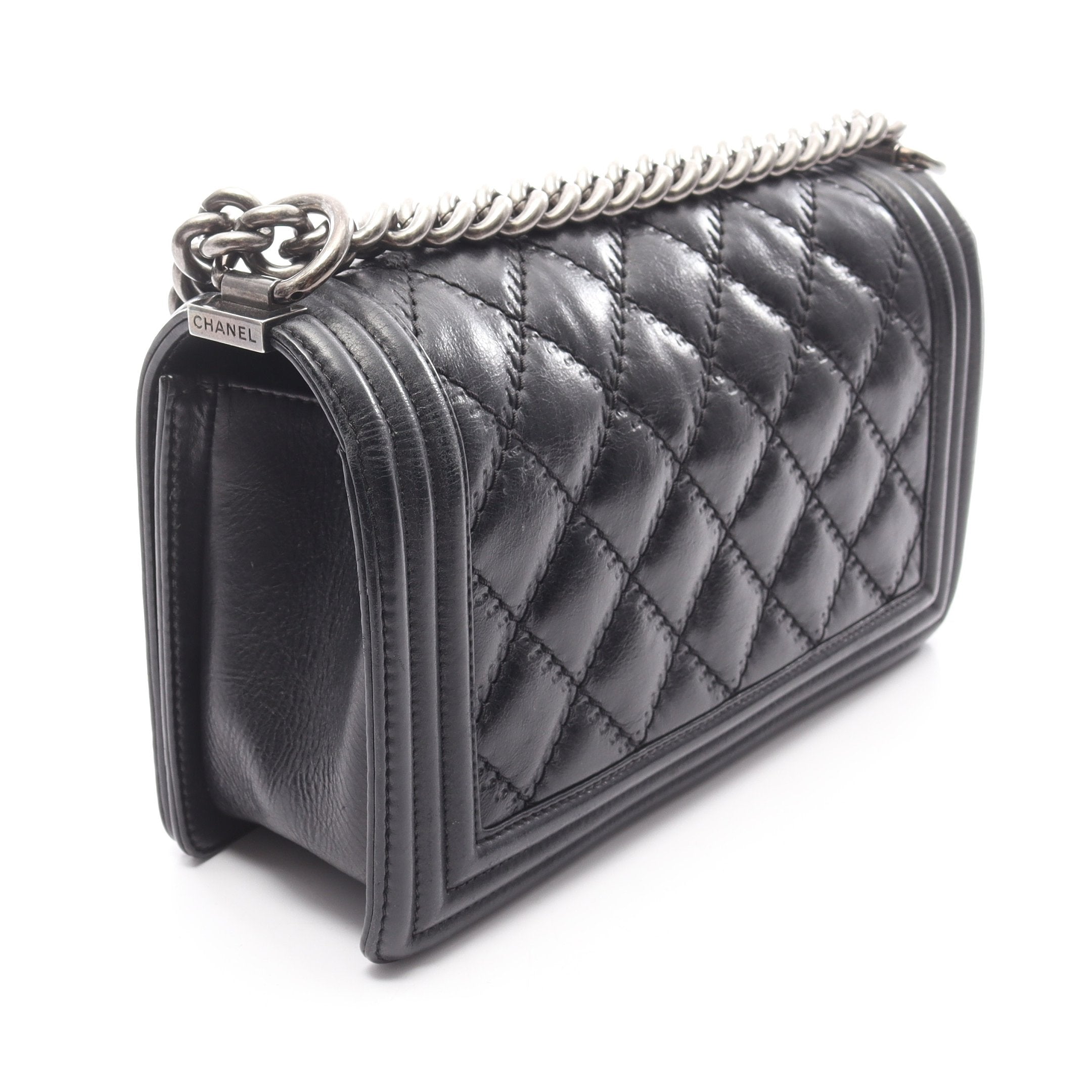 ボーイシャネル チェーンショルダーバッグ ラムスキン ブラック