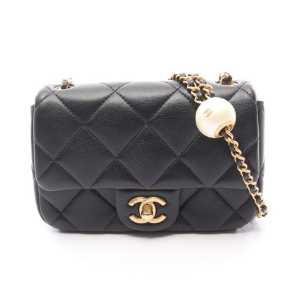 ミニマトラッセ チェーンショルダーバッグ ラムスキン ブラック ゴールド金具 シャネル バッグ CHANEL