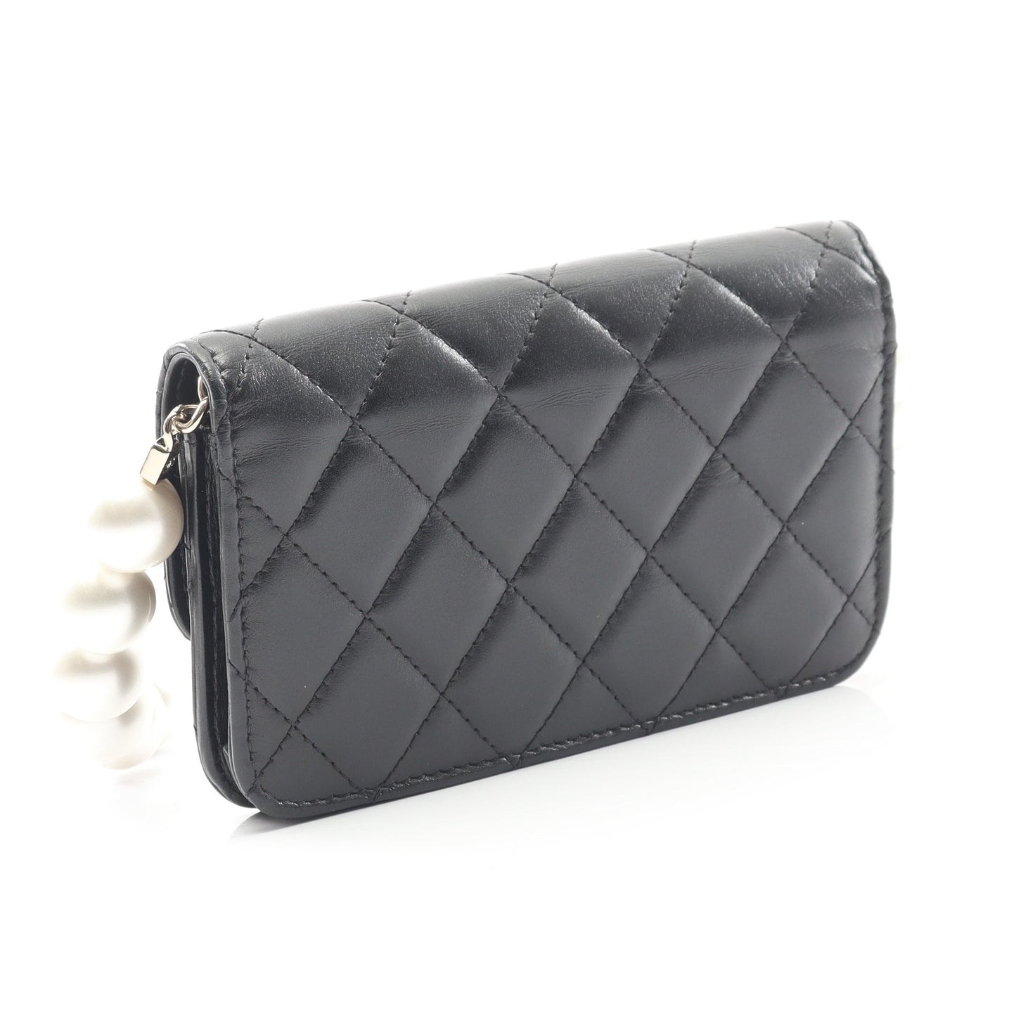 マトラッセ パールチェーン ショルダーウォレット ラムスキン ブラック ゴールド金具 シャネル バッグ CHANEL