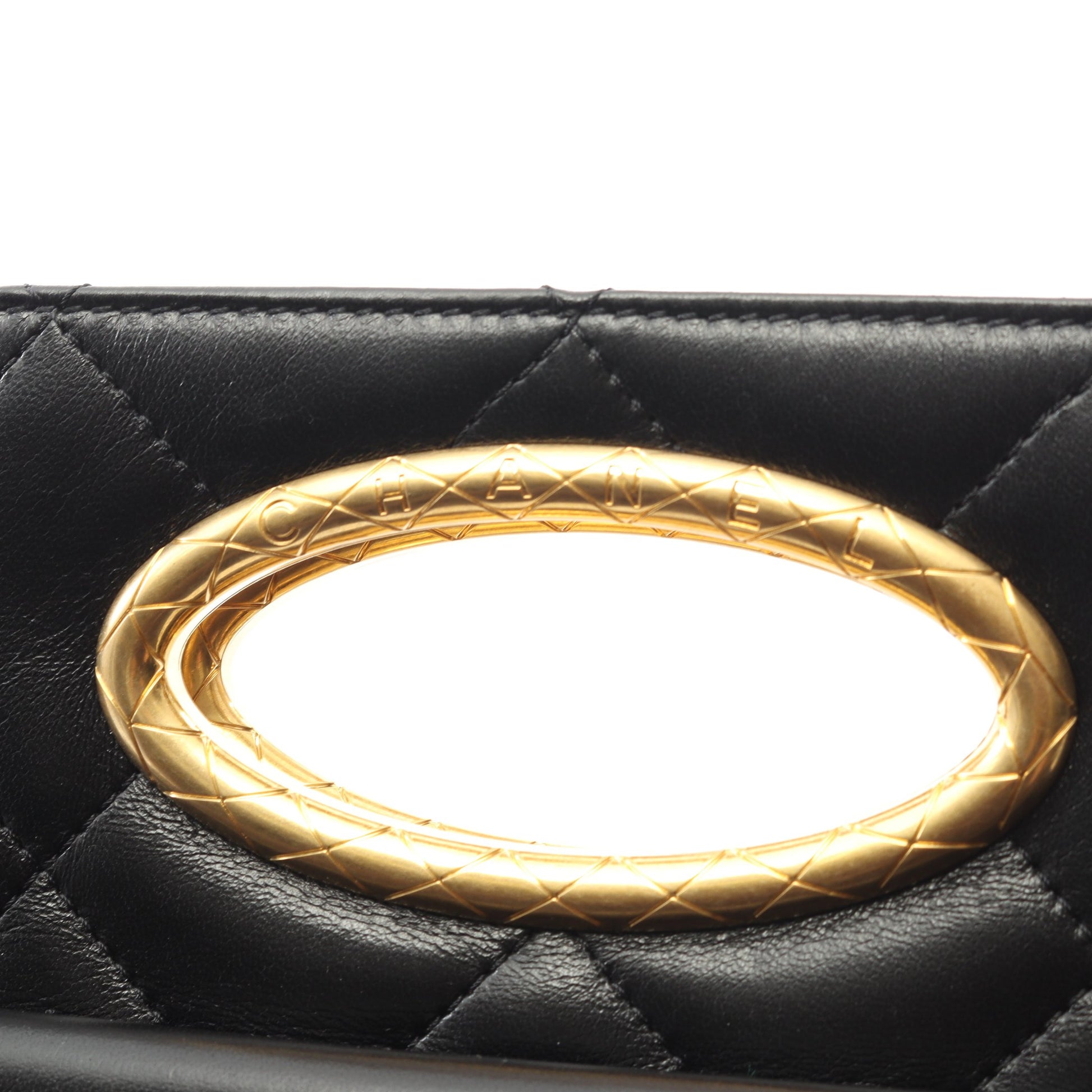 マトラッセ チェーンショルダーバッグ ラムスキン ブラック ゴールド金具 シャネル バッグ CHANEL