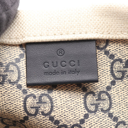 プリント トートバッグ ハンドバッグ トートバッグ キャンバス レザー アイボリー ダークネイビー グッチ バッグ GUCCI