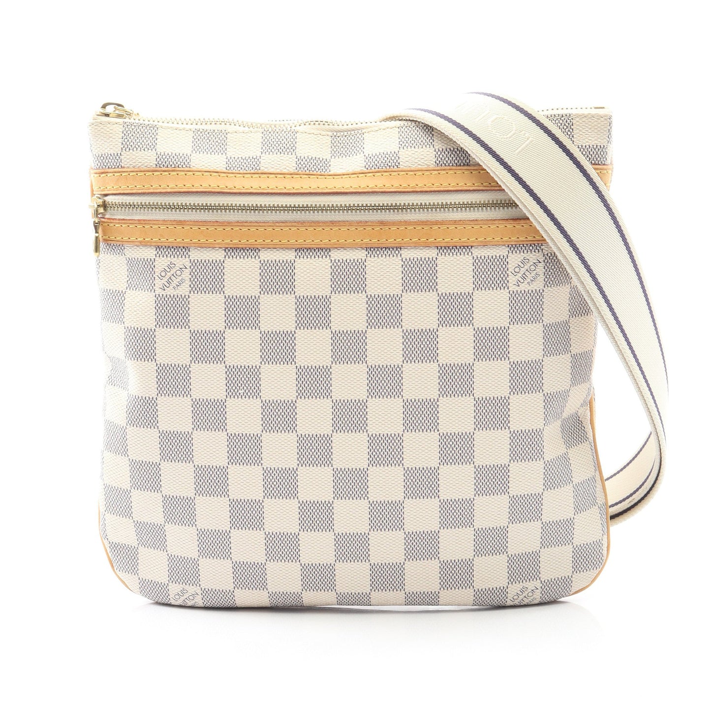 ポシェットボスフォール ダミエアズール ショルダーバッグ PVC レザー ホワイト ルイヴィトン バッグ LOUIS VUITTON