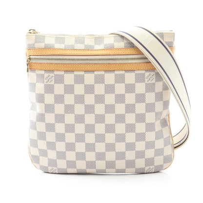 ポシェットボスフォール ダミエアズール ショルダーバッグ PVC レザー ホワイト ルイヴィトン バッグ LOUIS VUITTON
