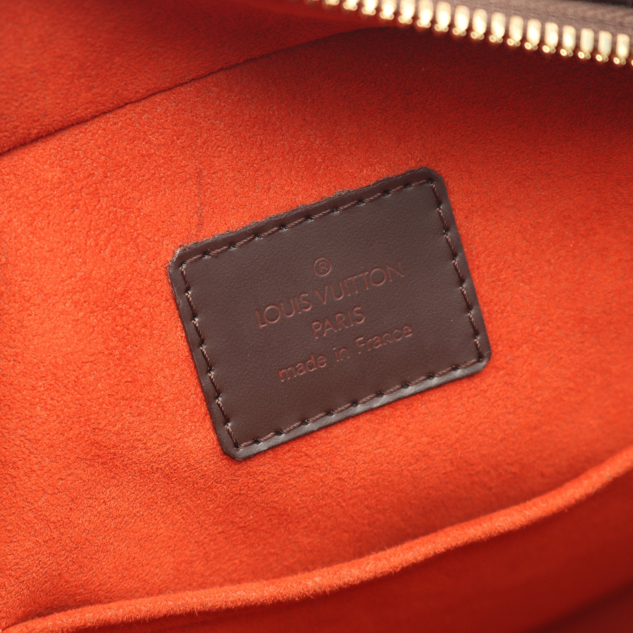 サリア オリゾンタル ダミエエベヌ ハンドバッグ PVC レザー ブラウン